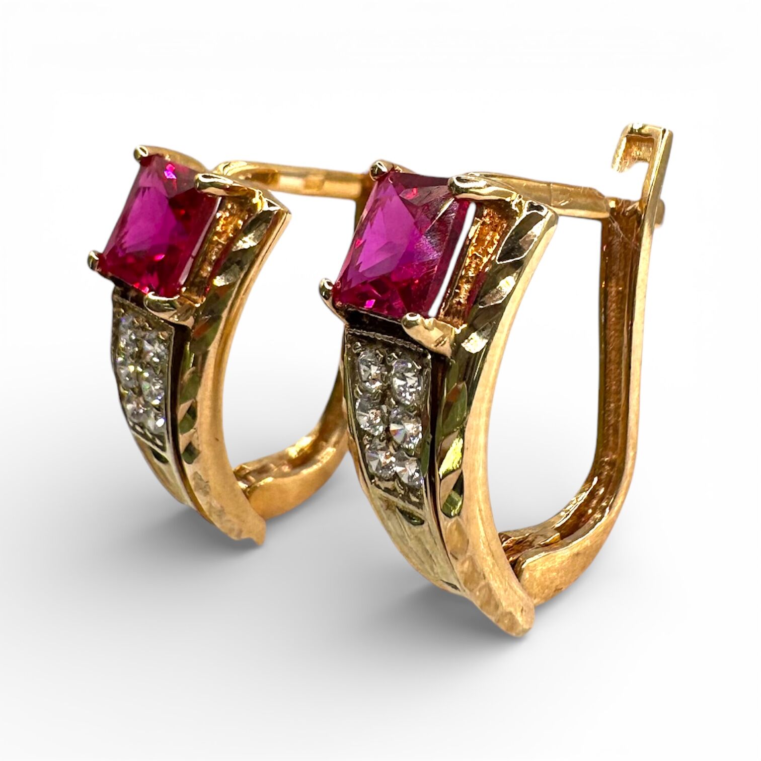 Золоті сережки з фіанітами