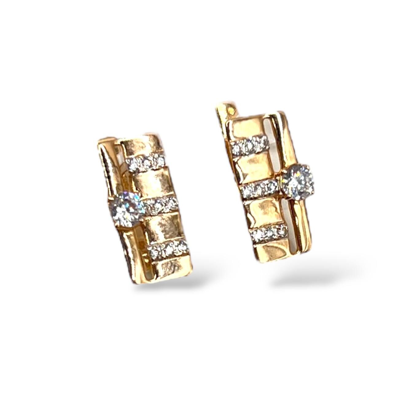 Золоті сережки з фіанітами