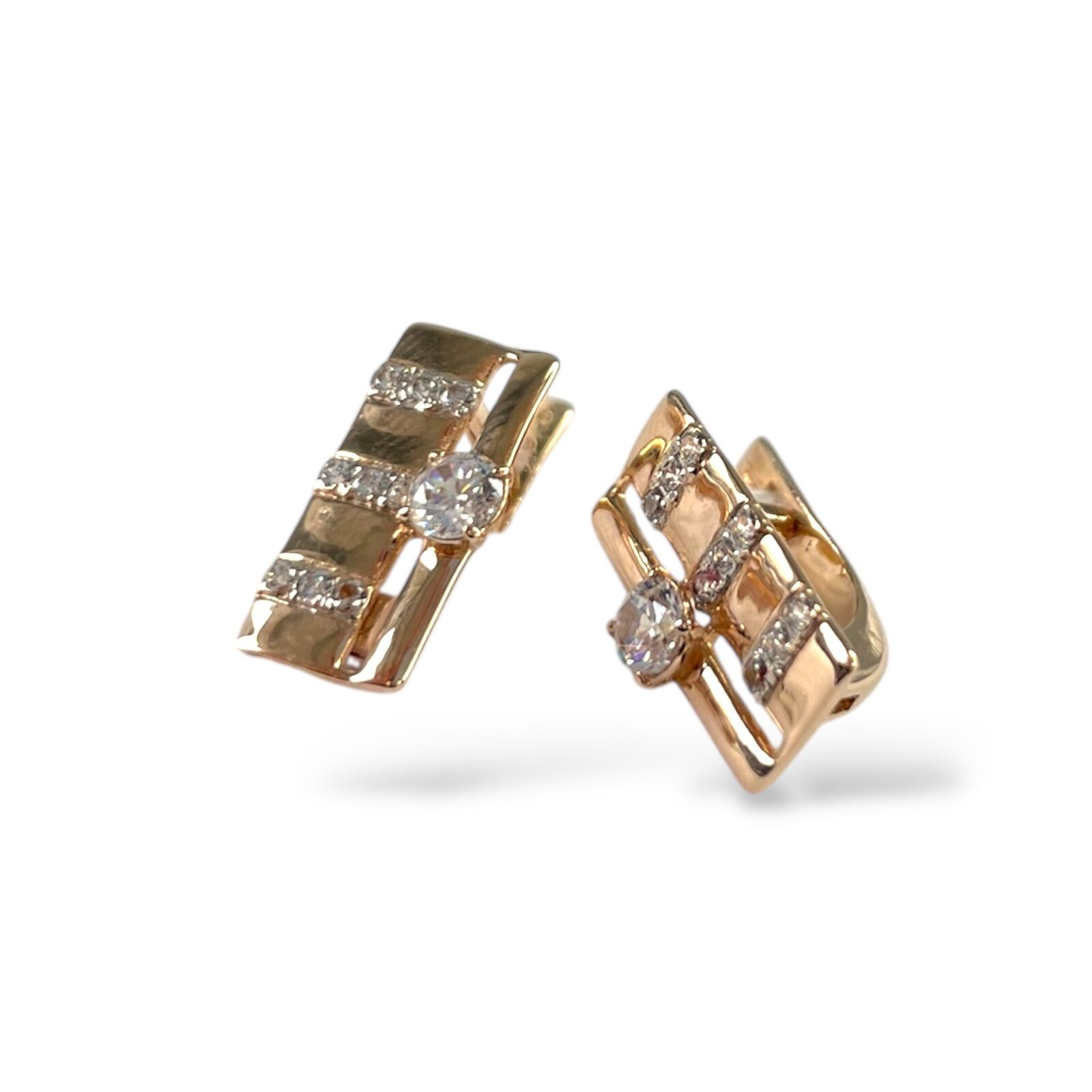 Золоті сережки з фіанітами