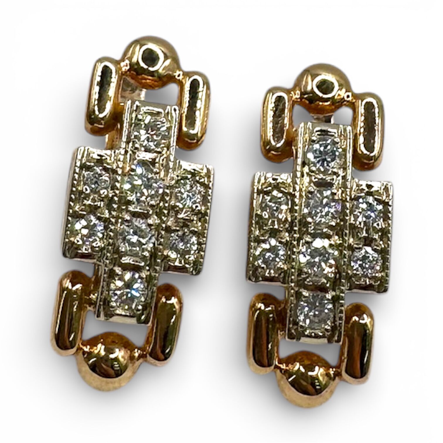 Золоті сережки з діамантами