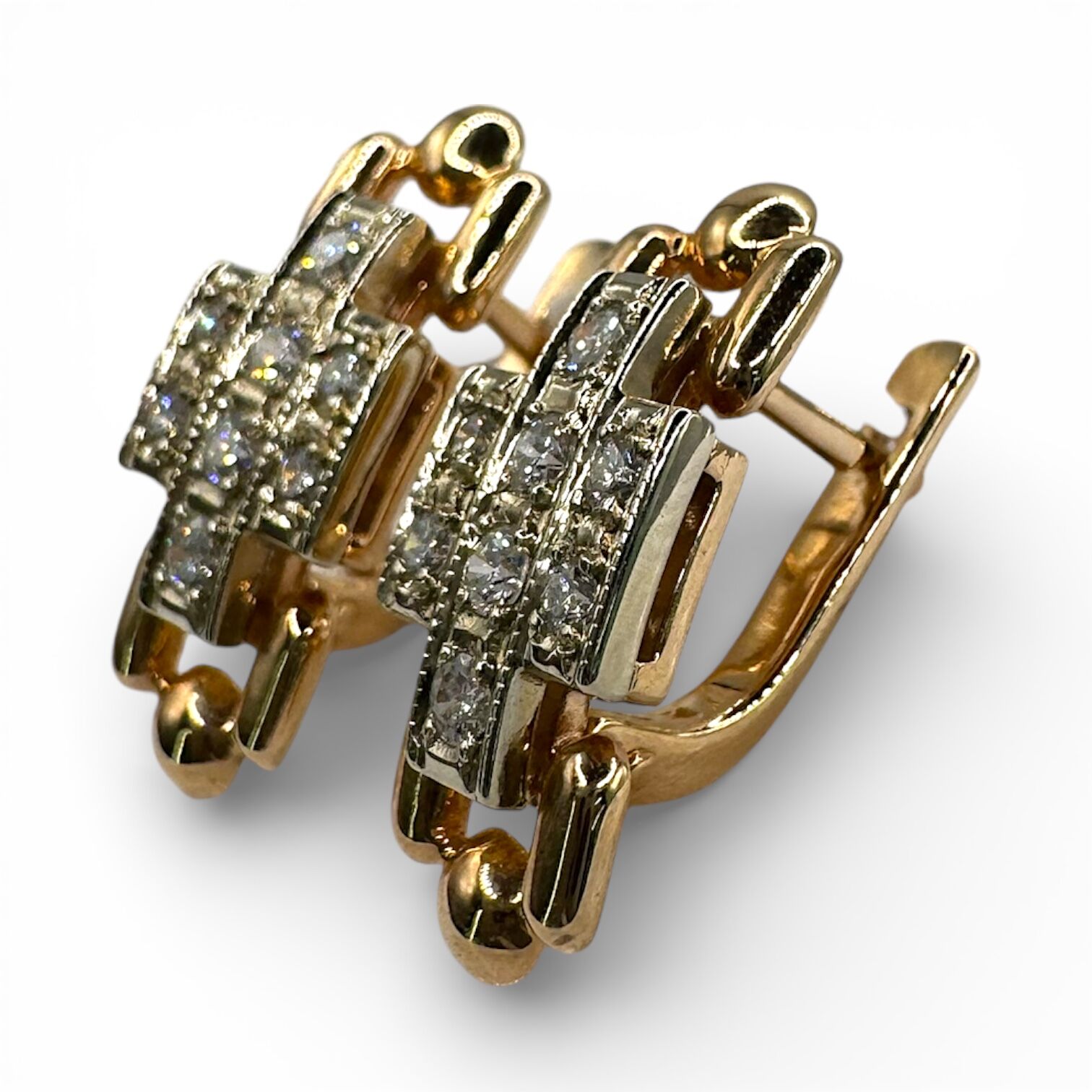 Золоті сережки з діамантами