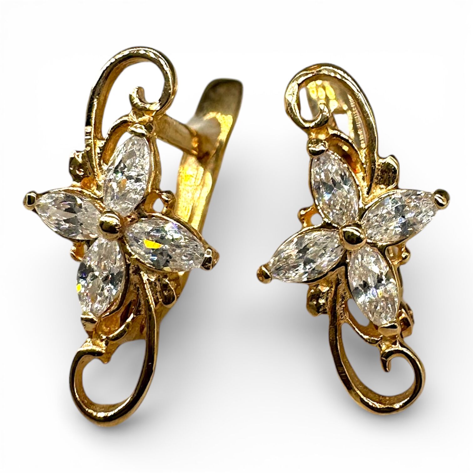 Золоті сережки з фіанітами