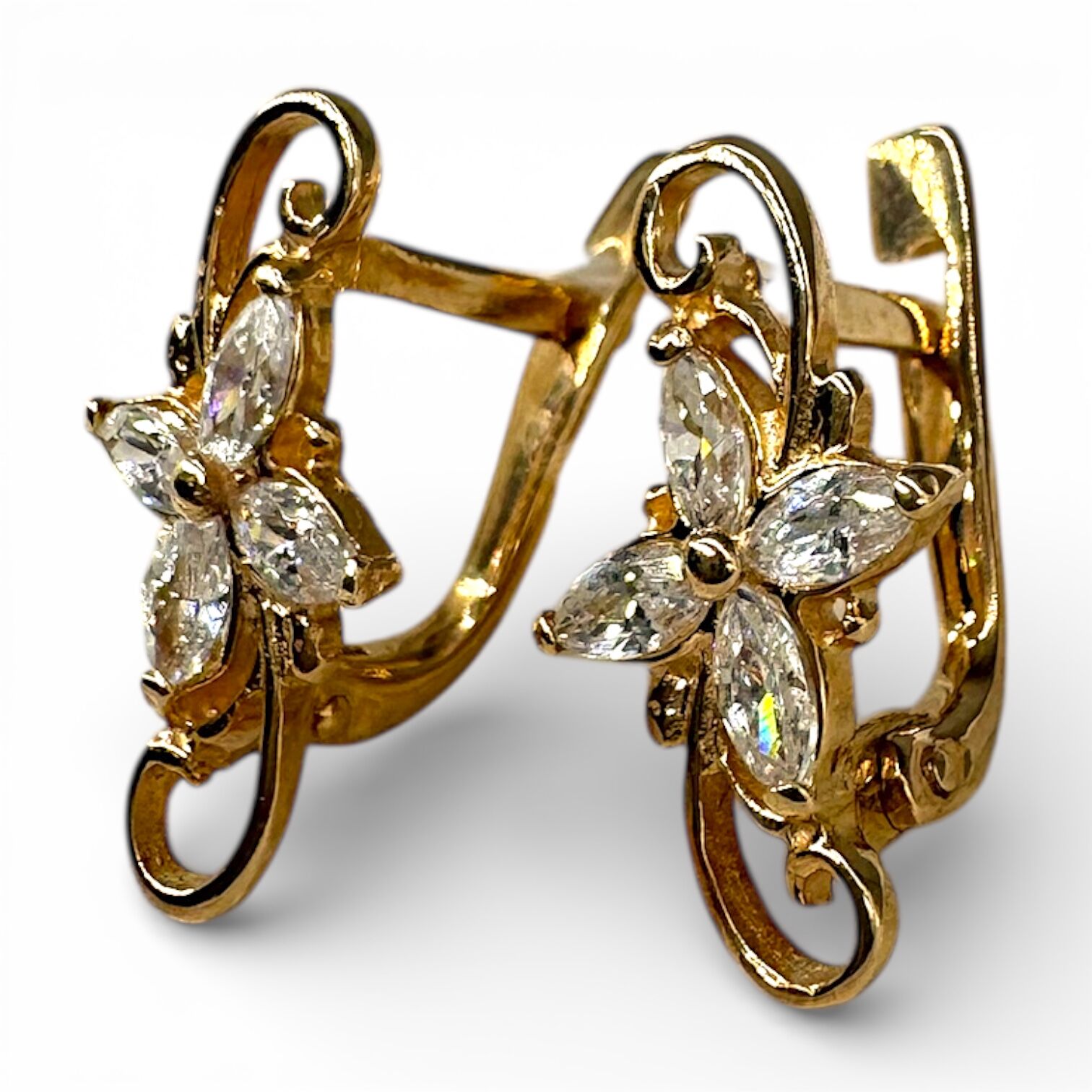 Золоті сережки з фіанітами