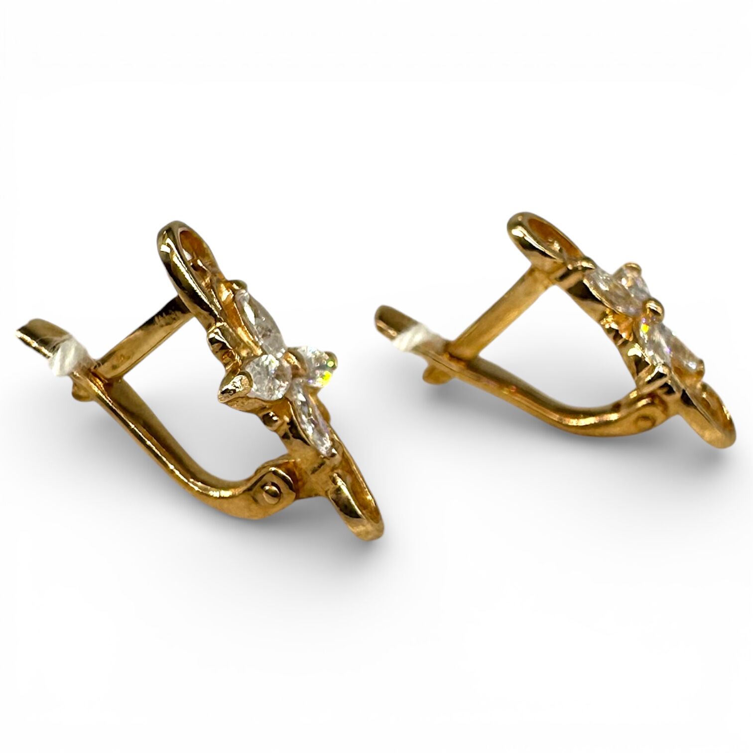 Золоті сережки з фіанітами