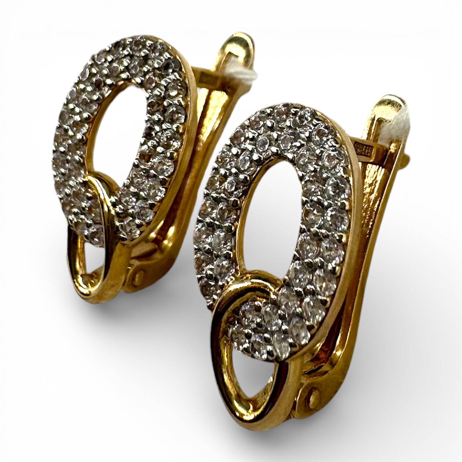 Золоті сережки з цирконами