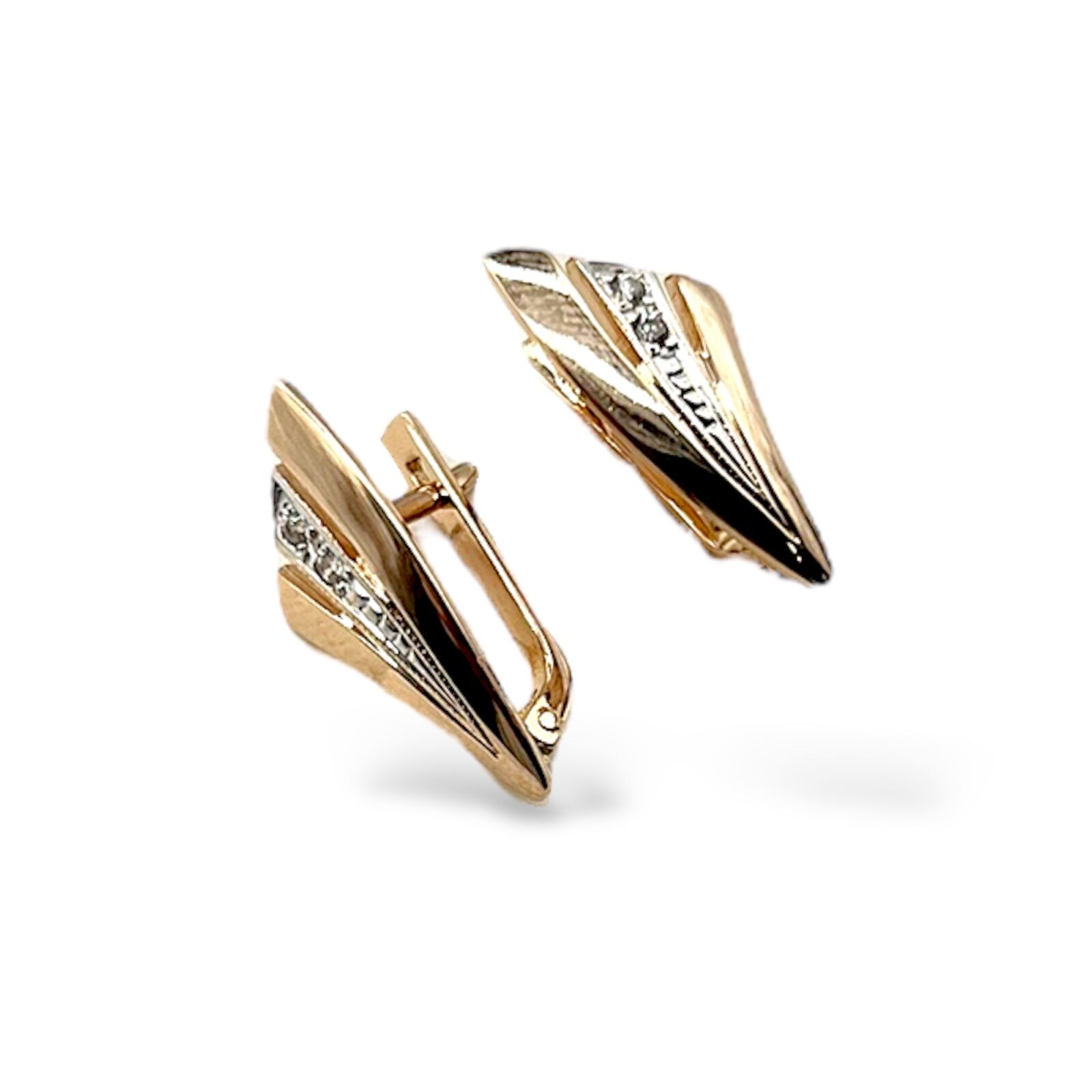 Золотые серьги с фианитами