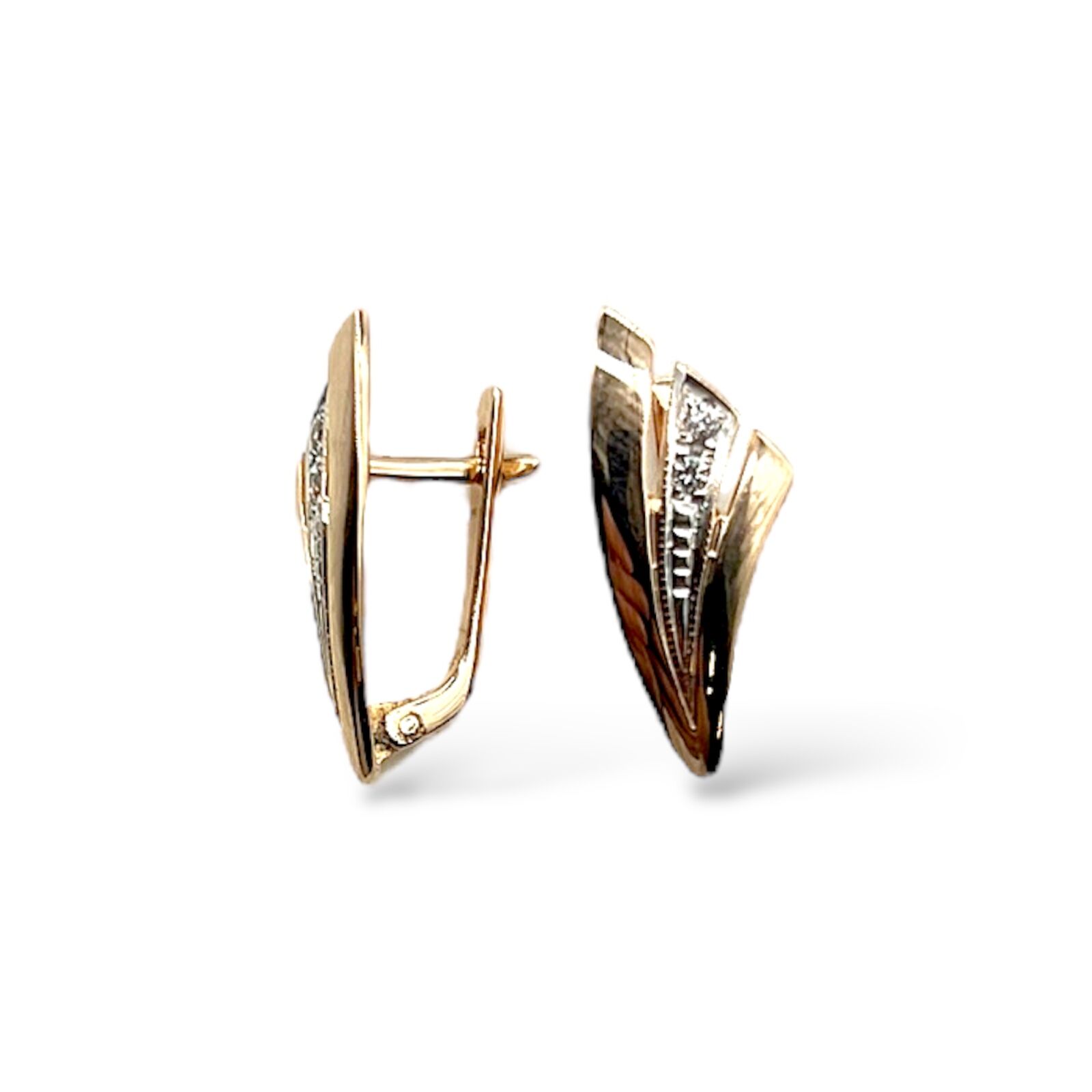 Золотые серьги с фианитами