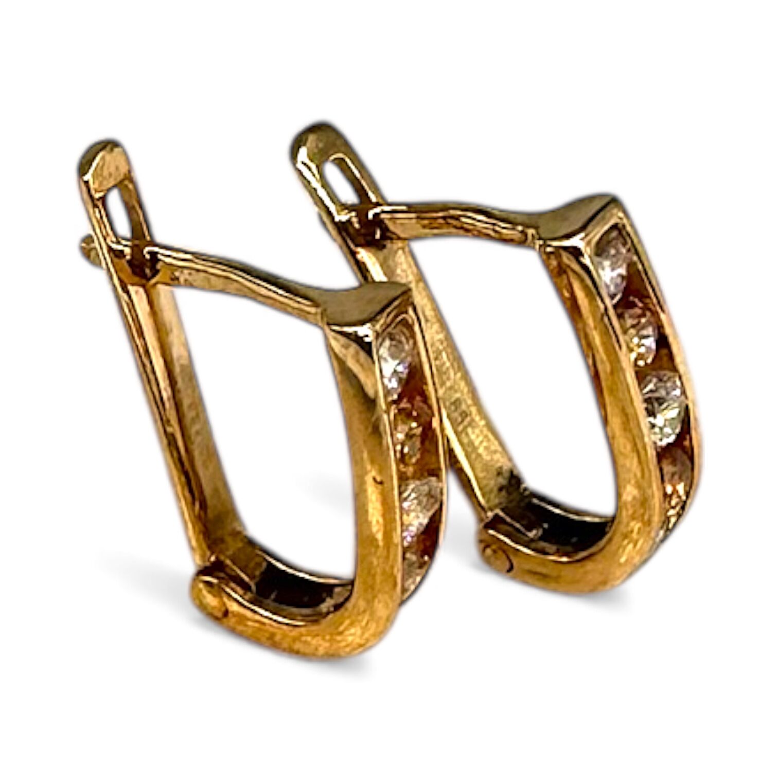 Золотые серьги с фианитами