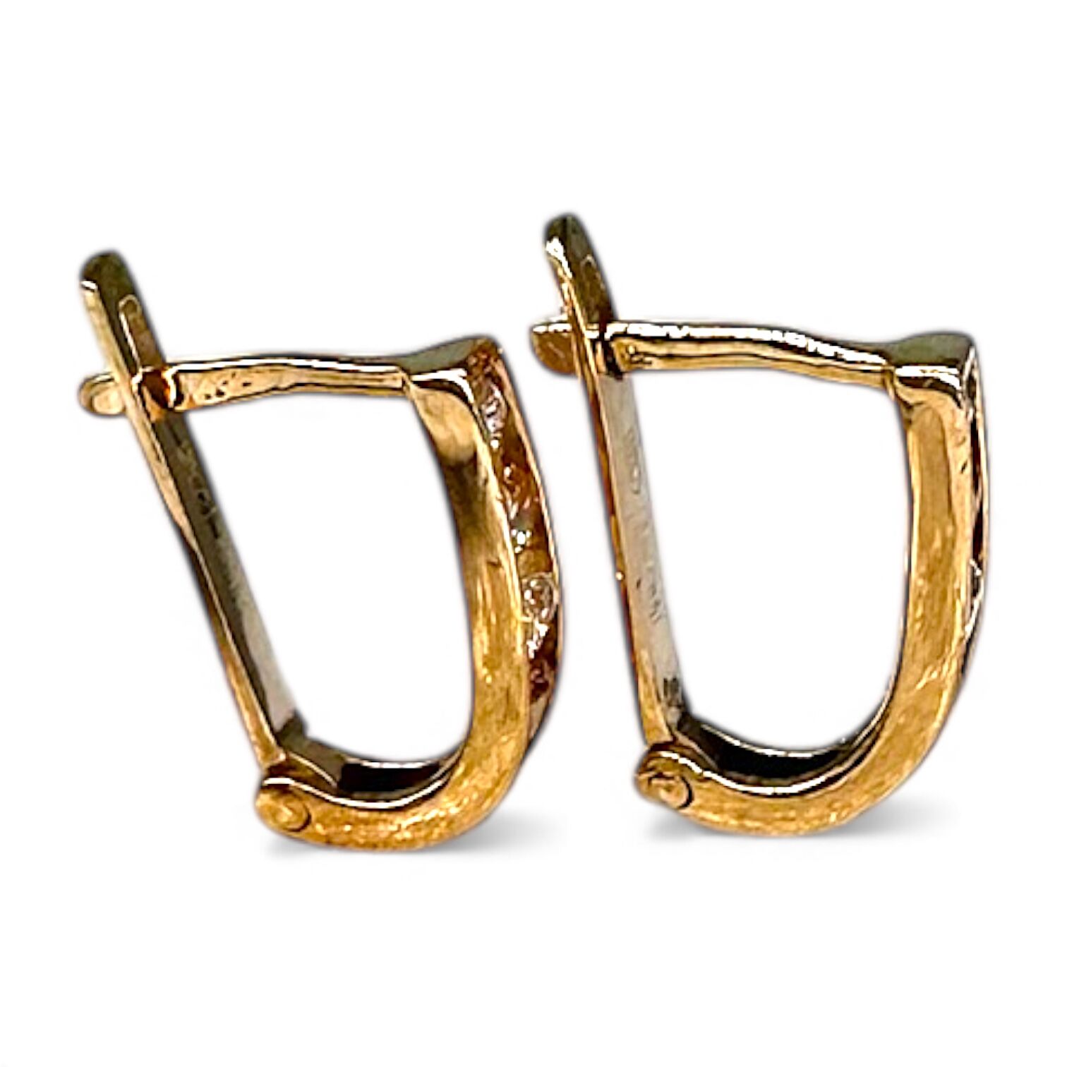 Золотые серьги с фианитами