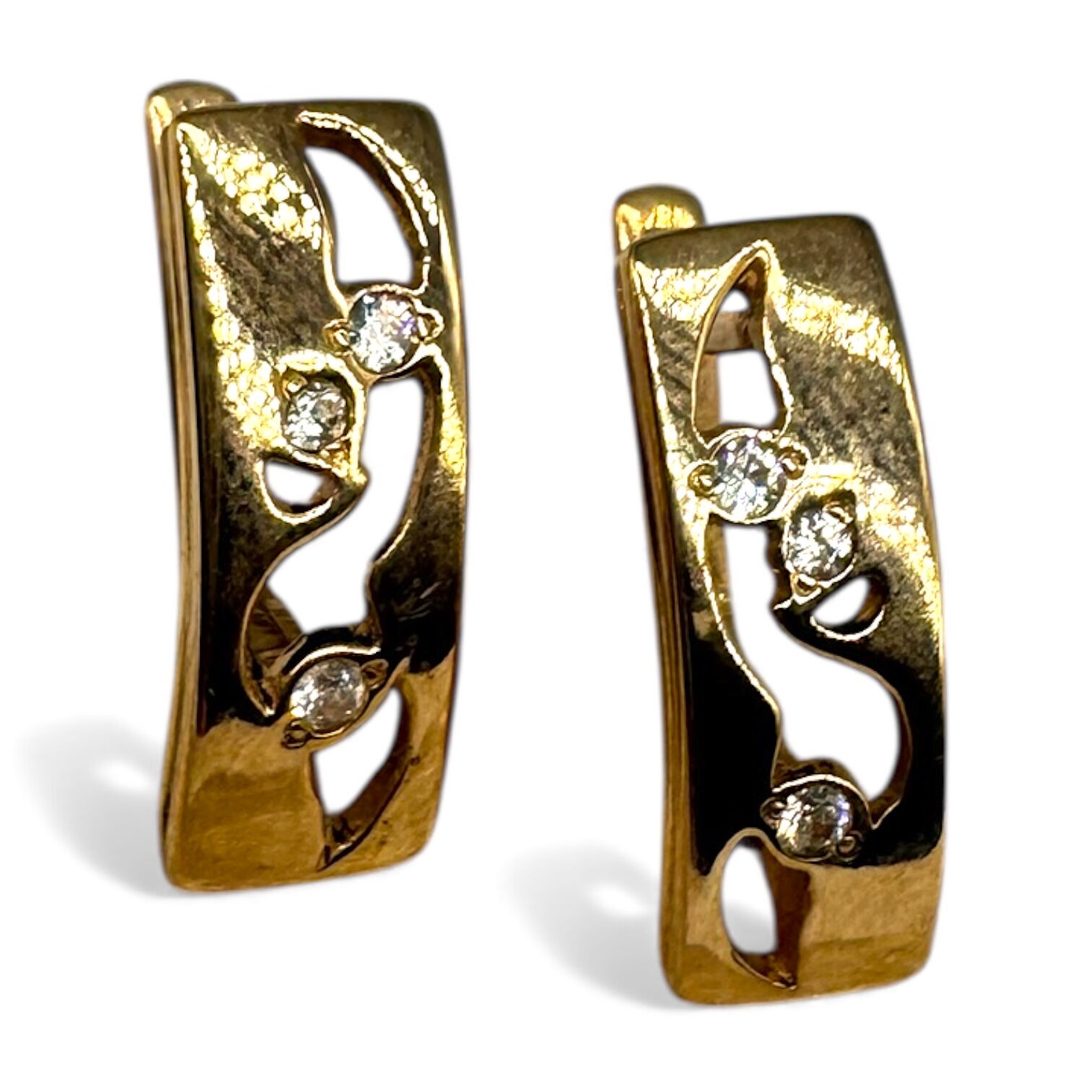 Золоті сережки з фіанітами