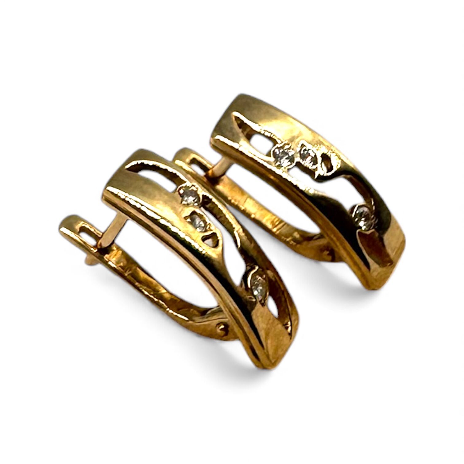 Золоті сережки з фіанітами