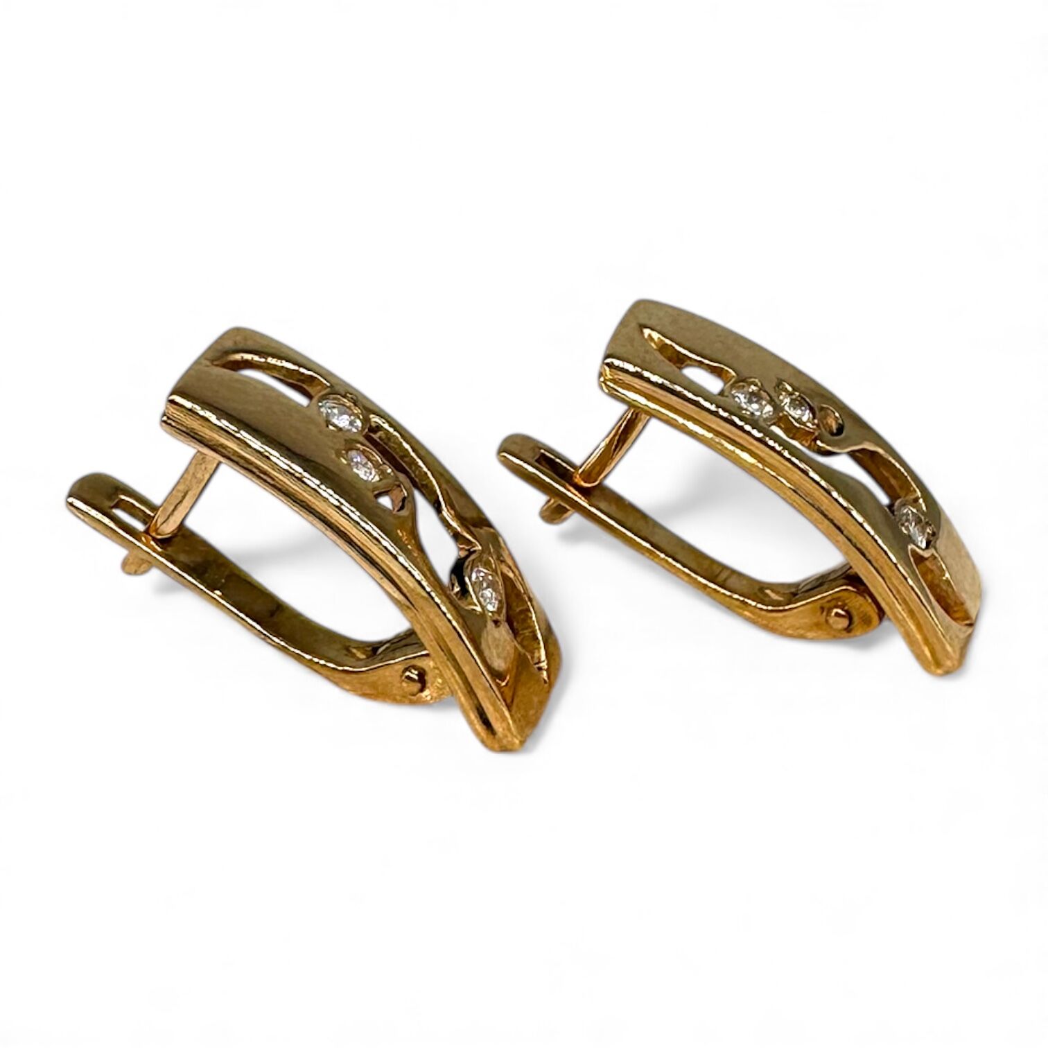 Золоті сережки з фіанітами