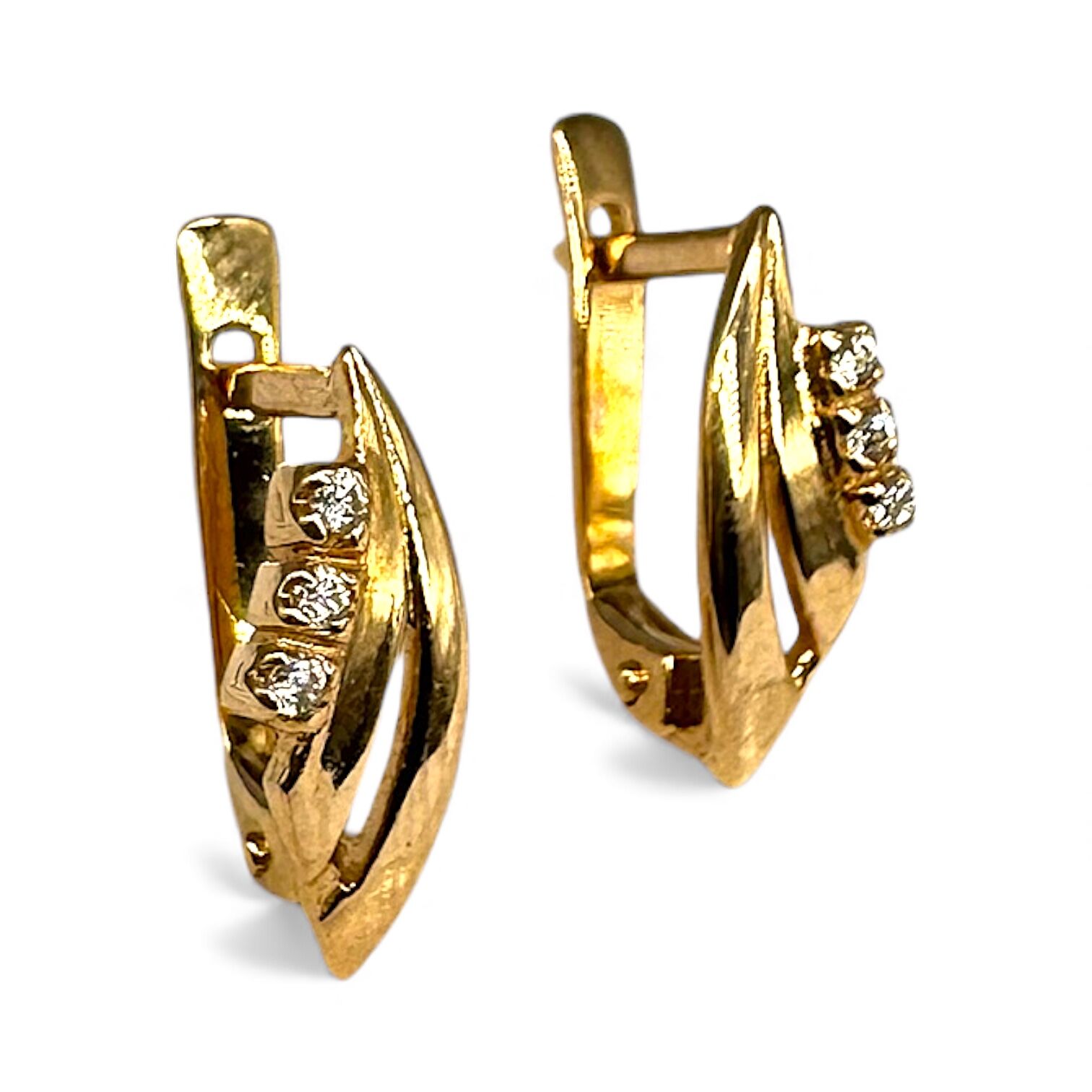 Золоті сережки з фіанітами