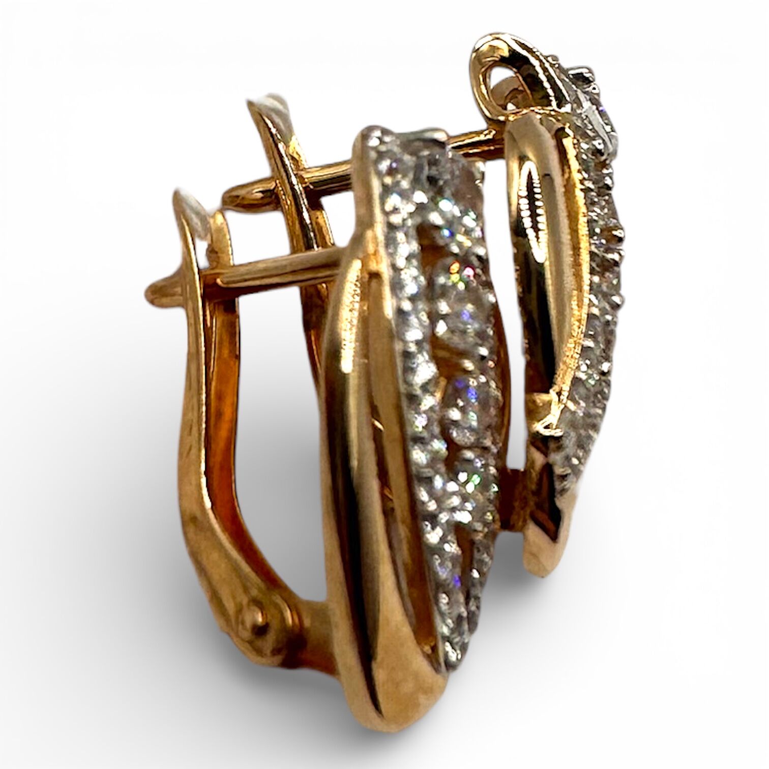 Золотые серьги с фианитами