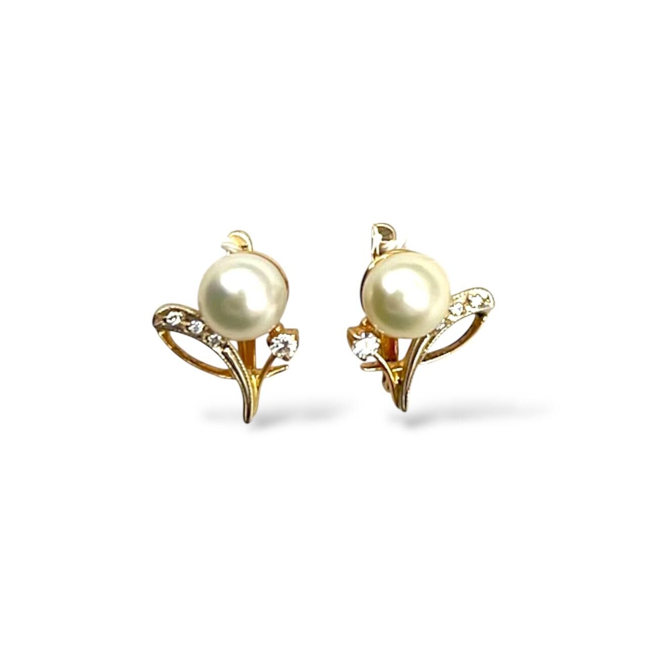 Золотые серьги с фианитами