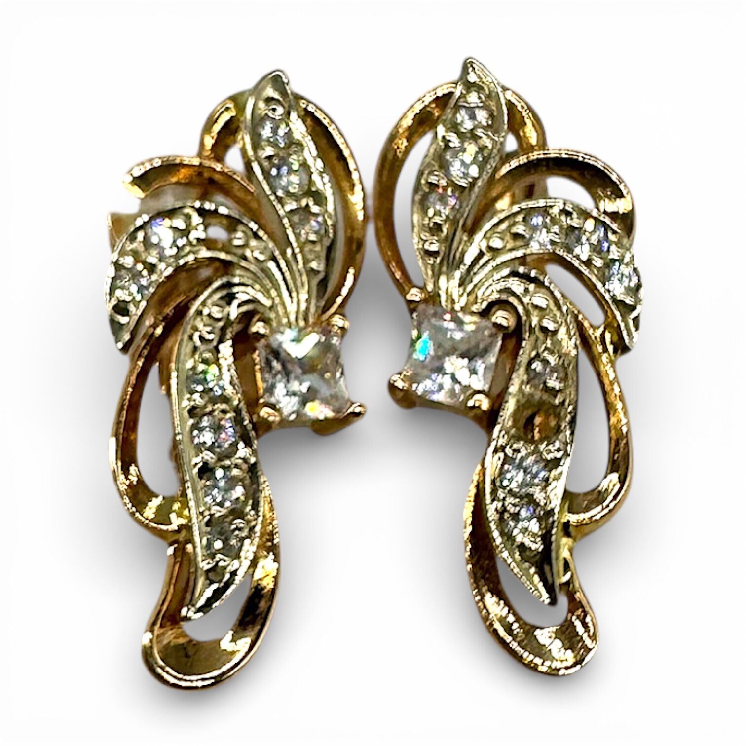 Золоті сережки з цирконами