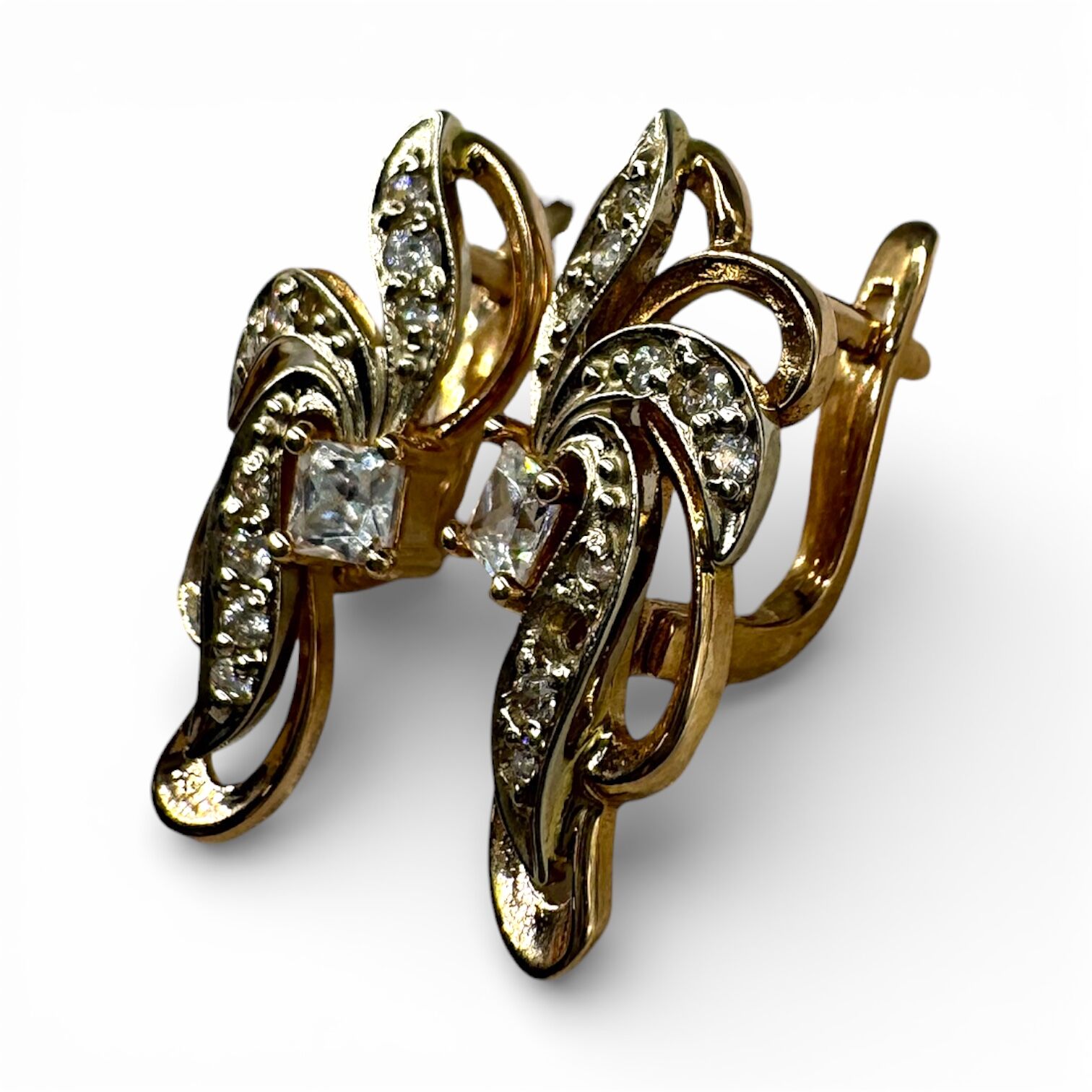 Золоті сережки з цирконами