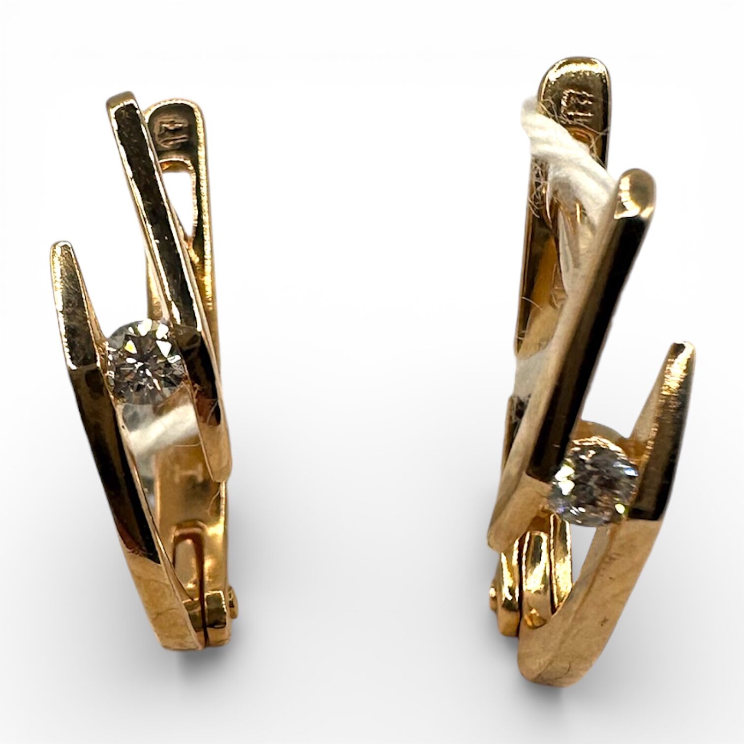 Золоті сережки з діамантами