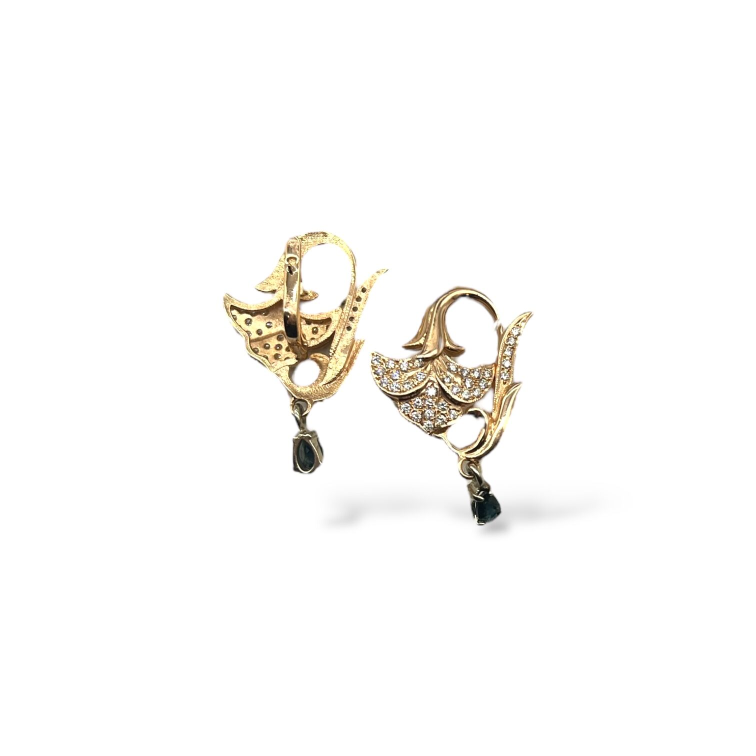 Золоті сережки з діамантами