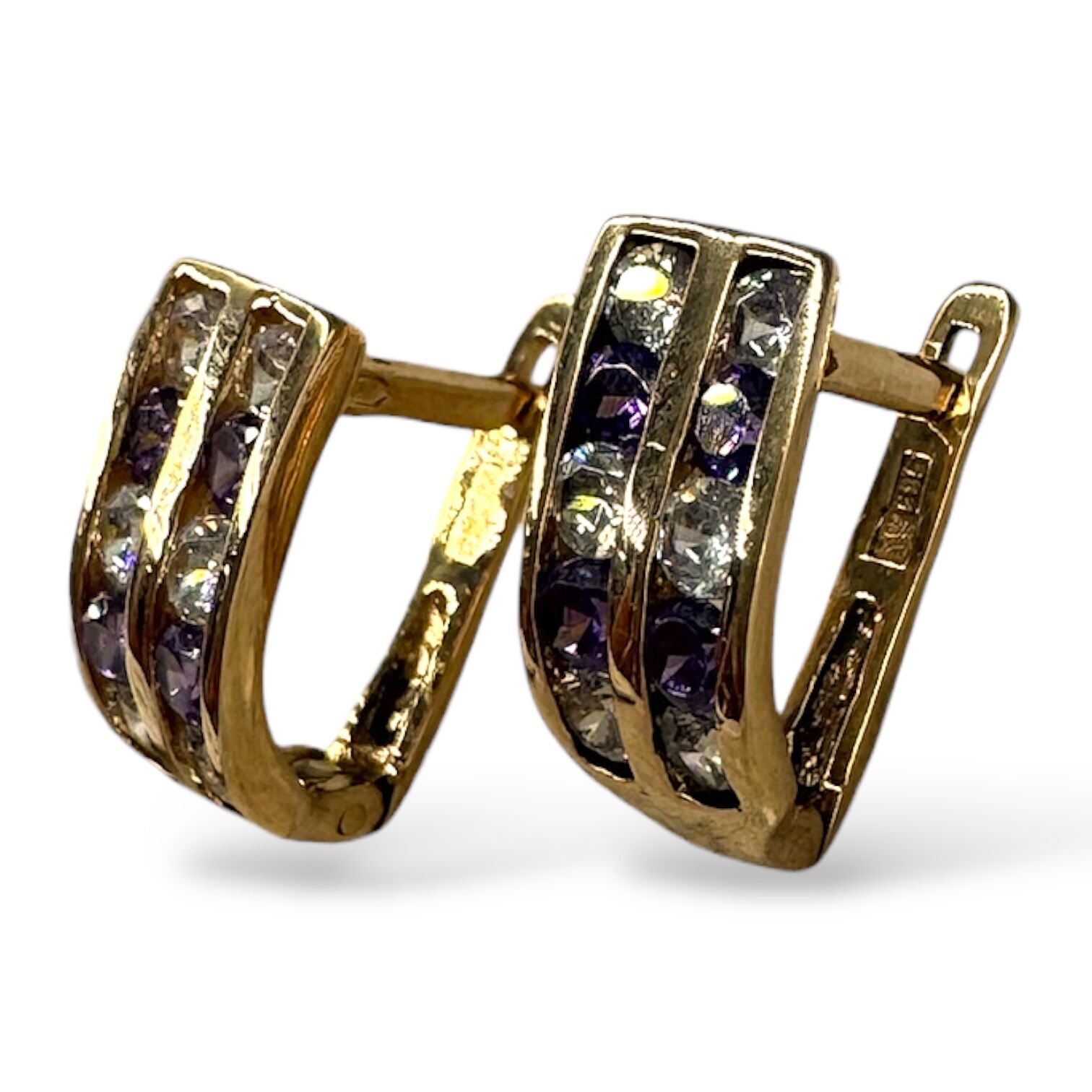 Золотые серьги с фианитами