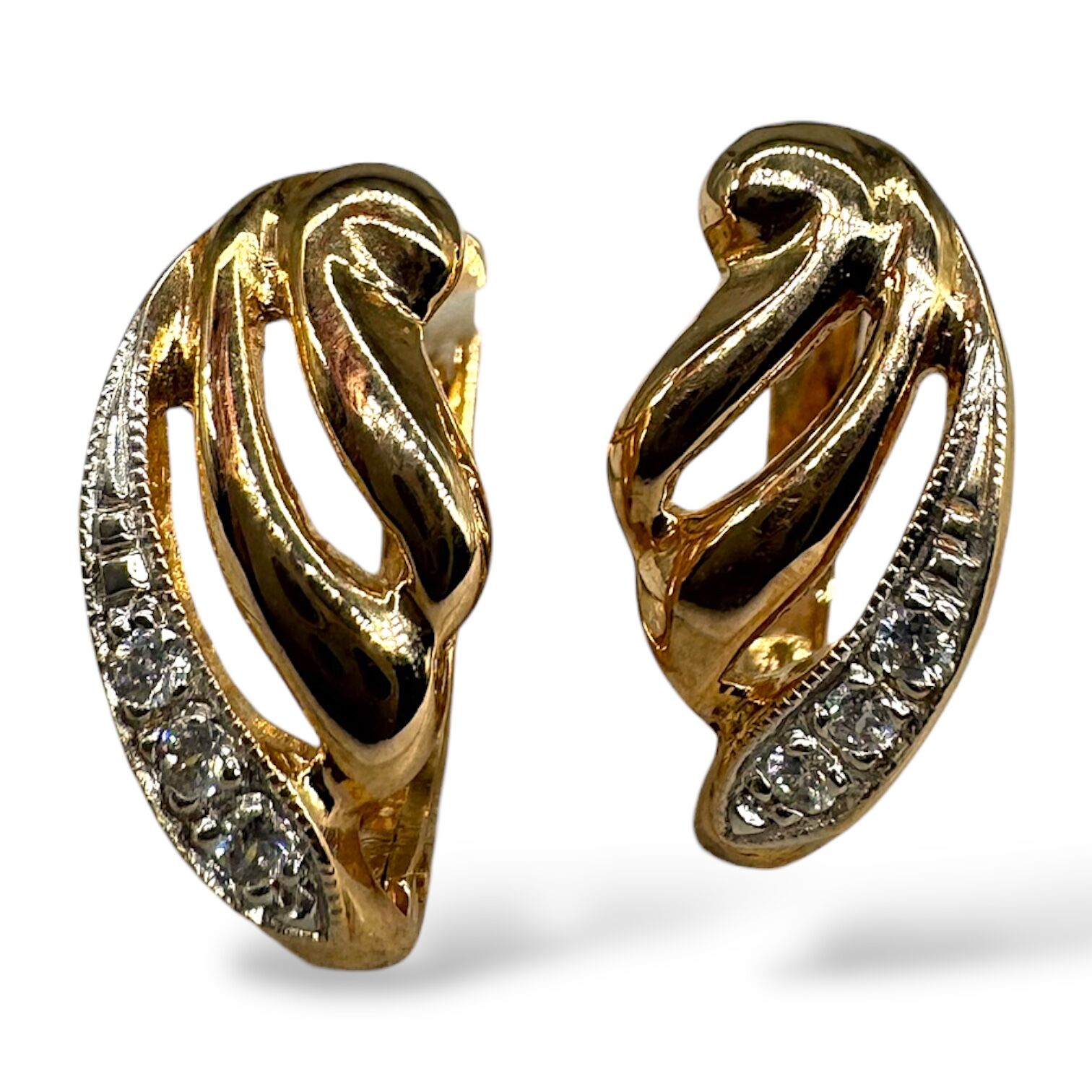 Золоті сережки з фіанітами