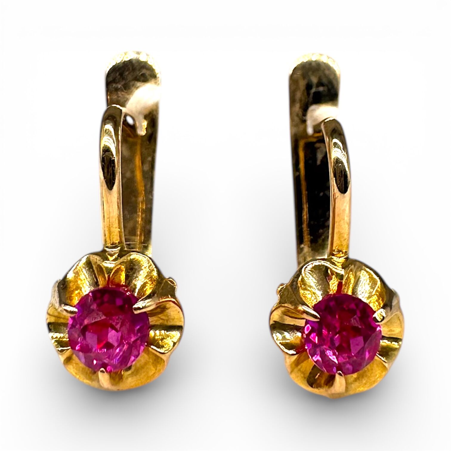 Золоті сережки з сапфірами