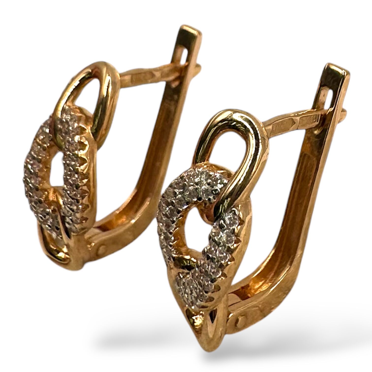 Золоті сережки з фіанітами