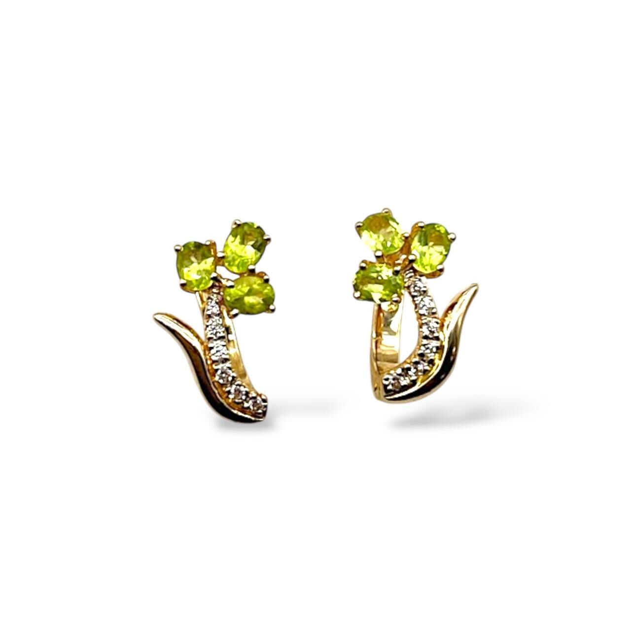 Золотые серьги с фианитами