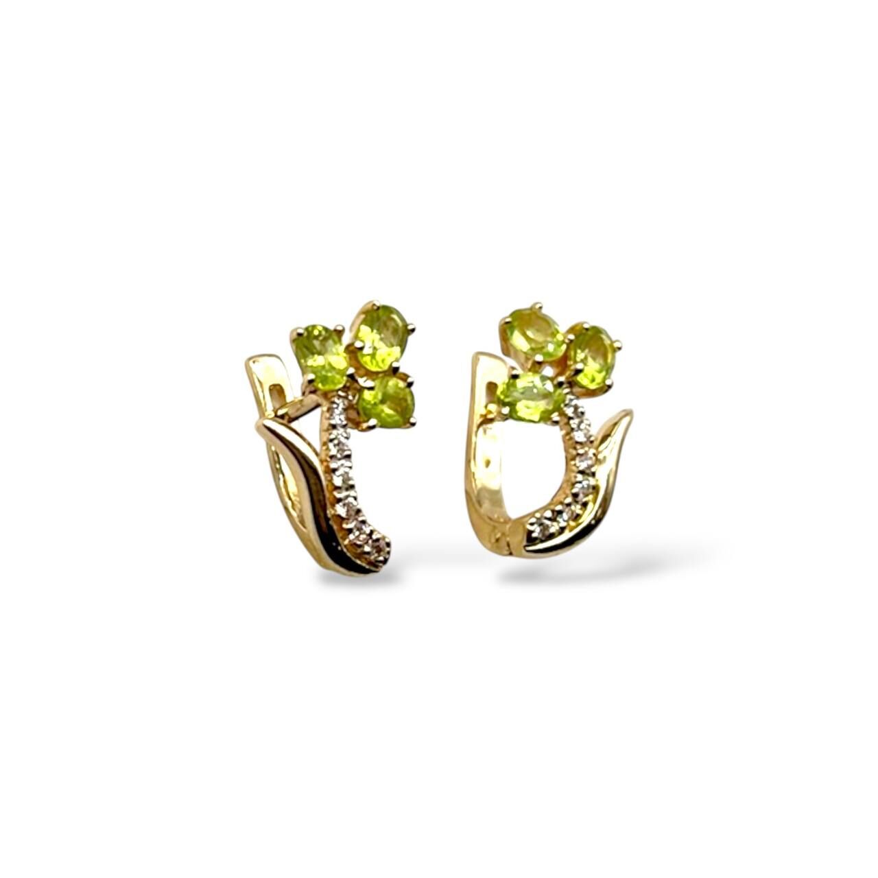 Золотые серьги с фианитами