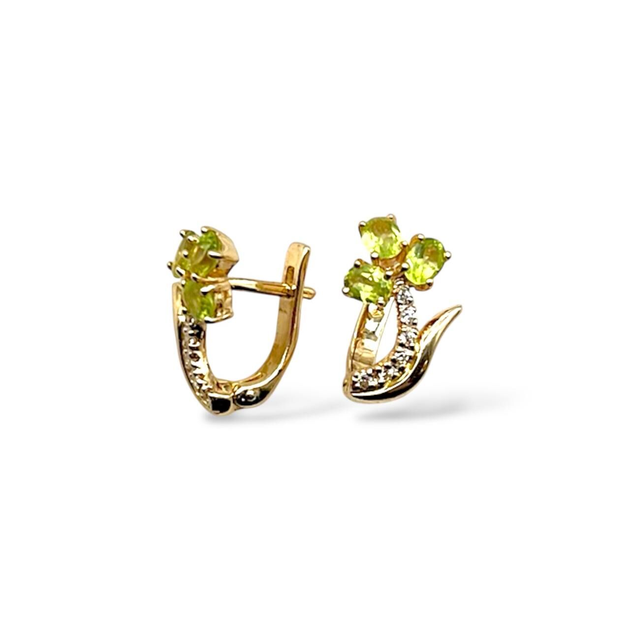 Золотые серьги с фианитами