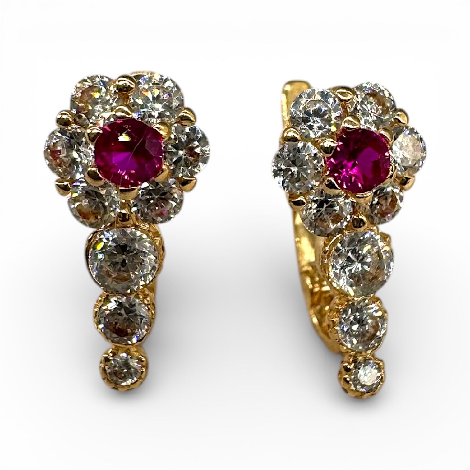 Золотые серьги с фианитами