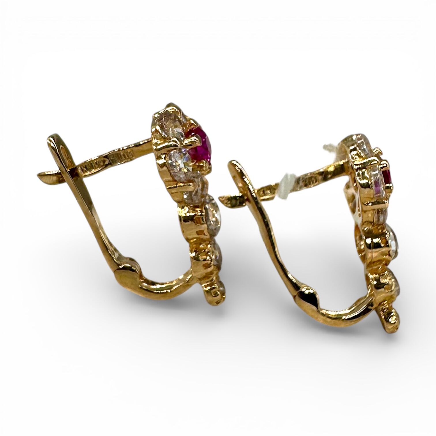 Золотые серьги с фианитами