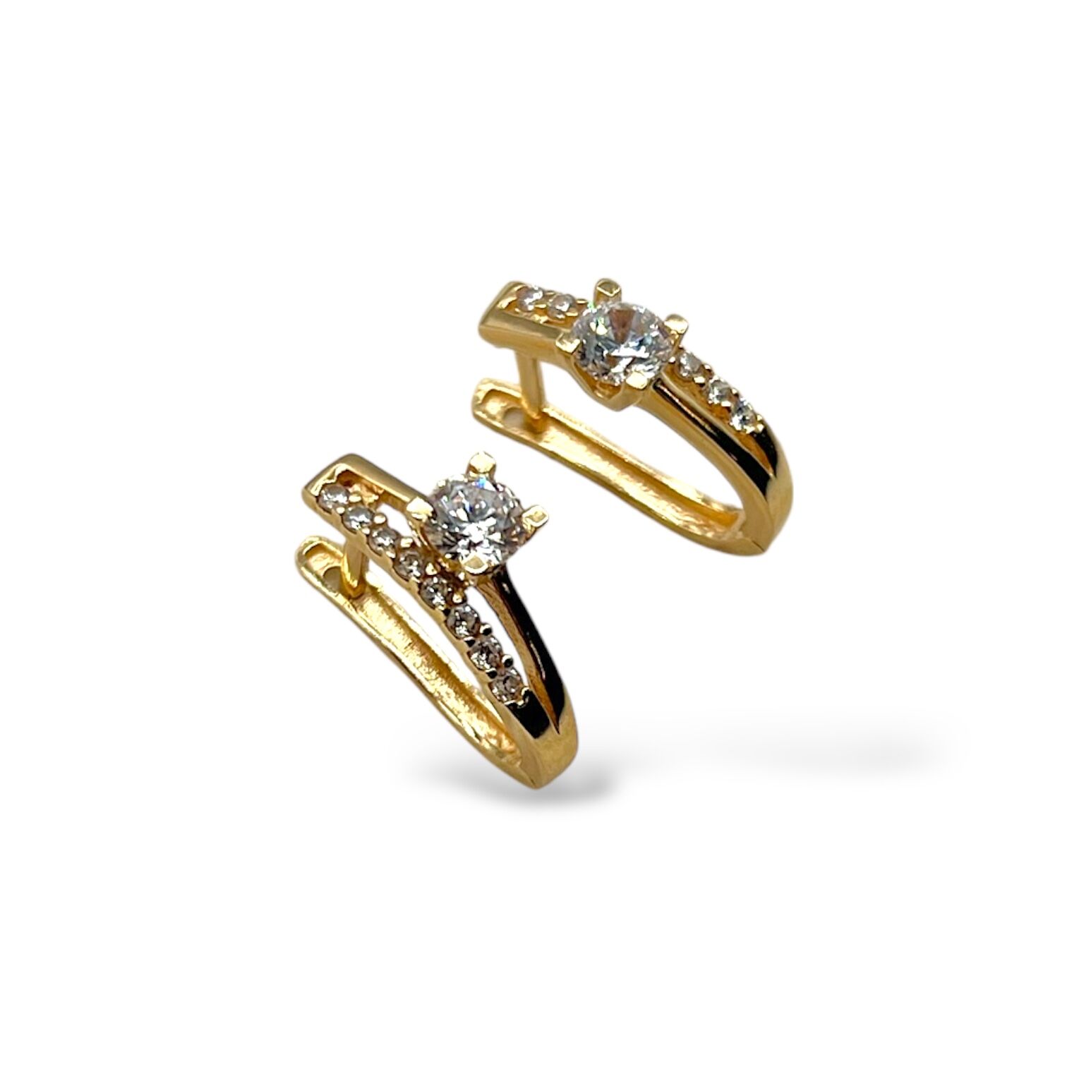 Золотые серьги с фианитами