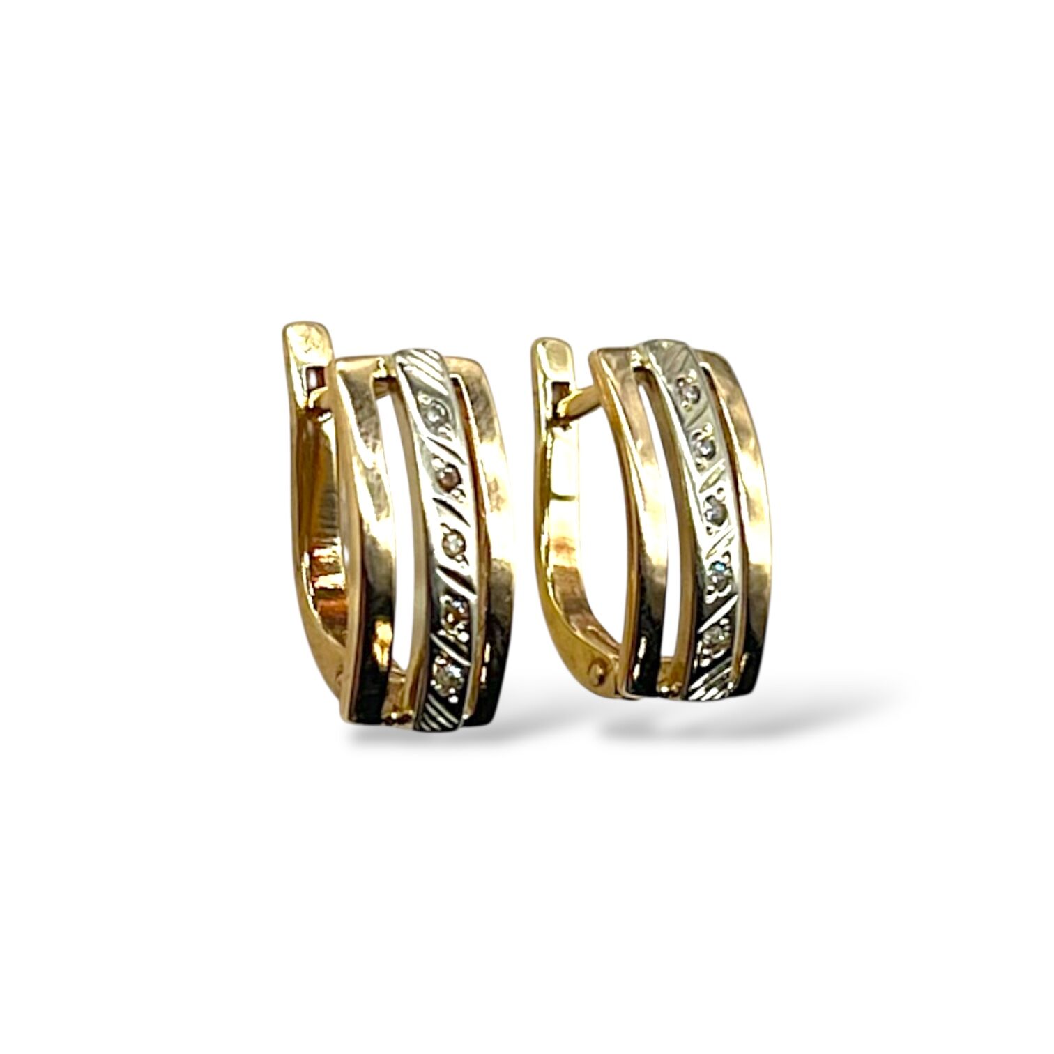 Золоті сережки з фіанітами