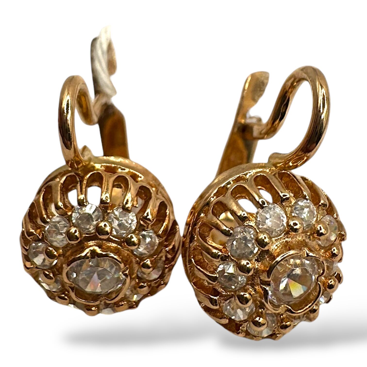 Золотые серьги с фианитами