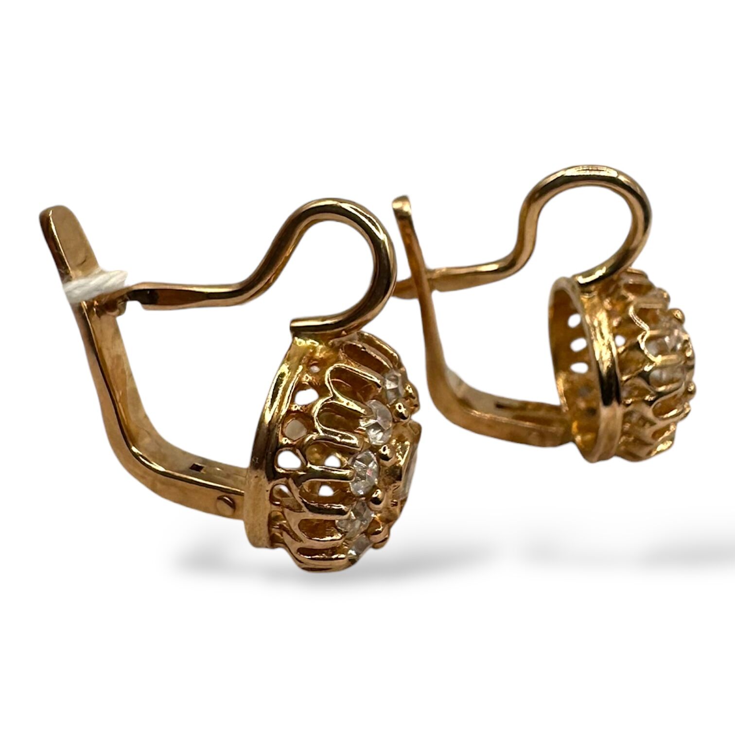 Золотые серьги с фианитами