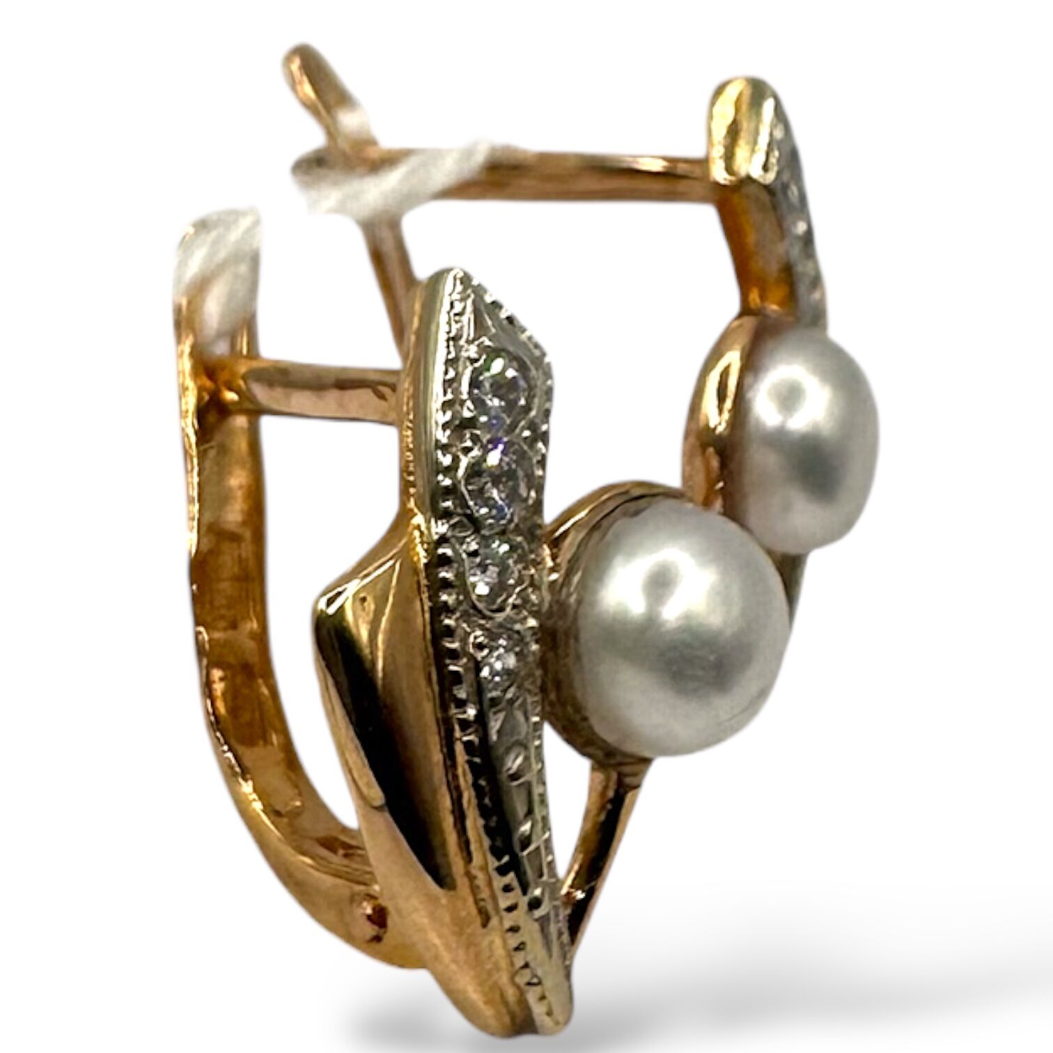 Золоті сережки перлами