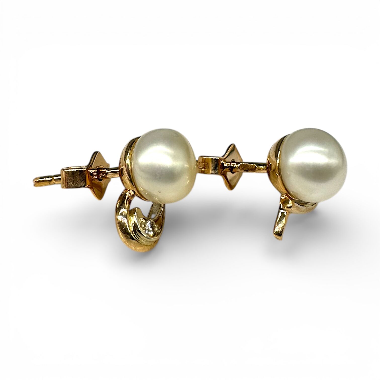 Золоті сережки з перлами