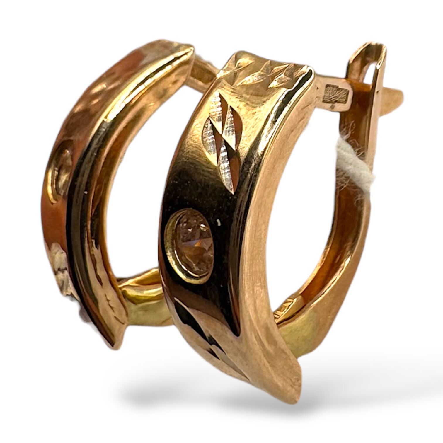 Золоті сережки з фіанітами