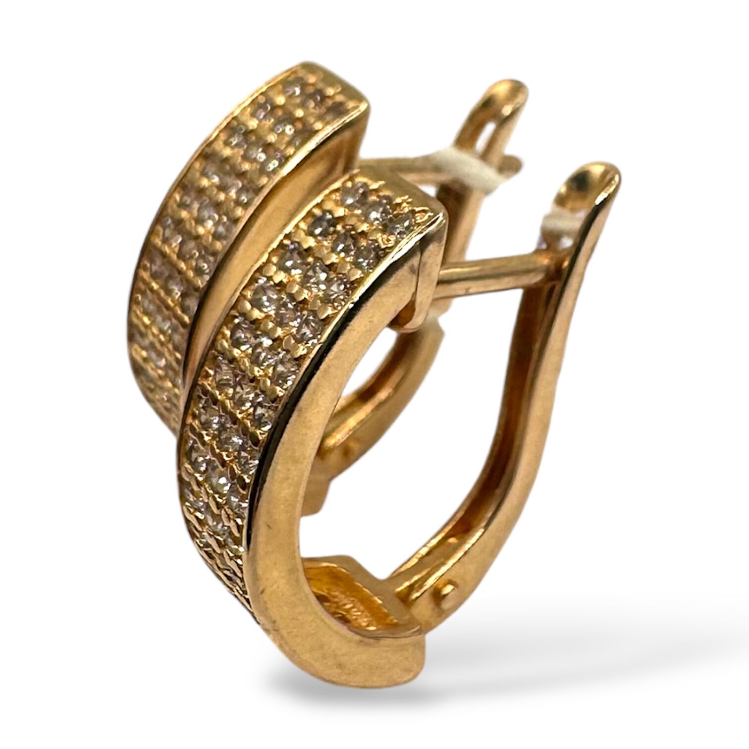 Золоті сережки з фіанітами