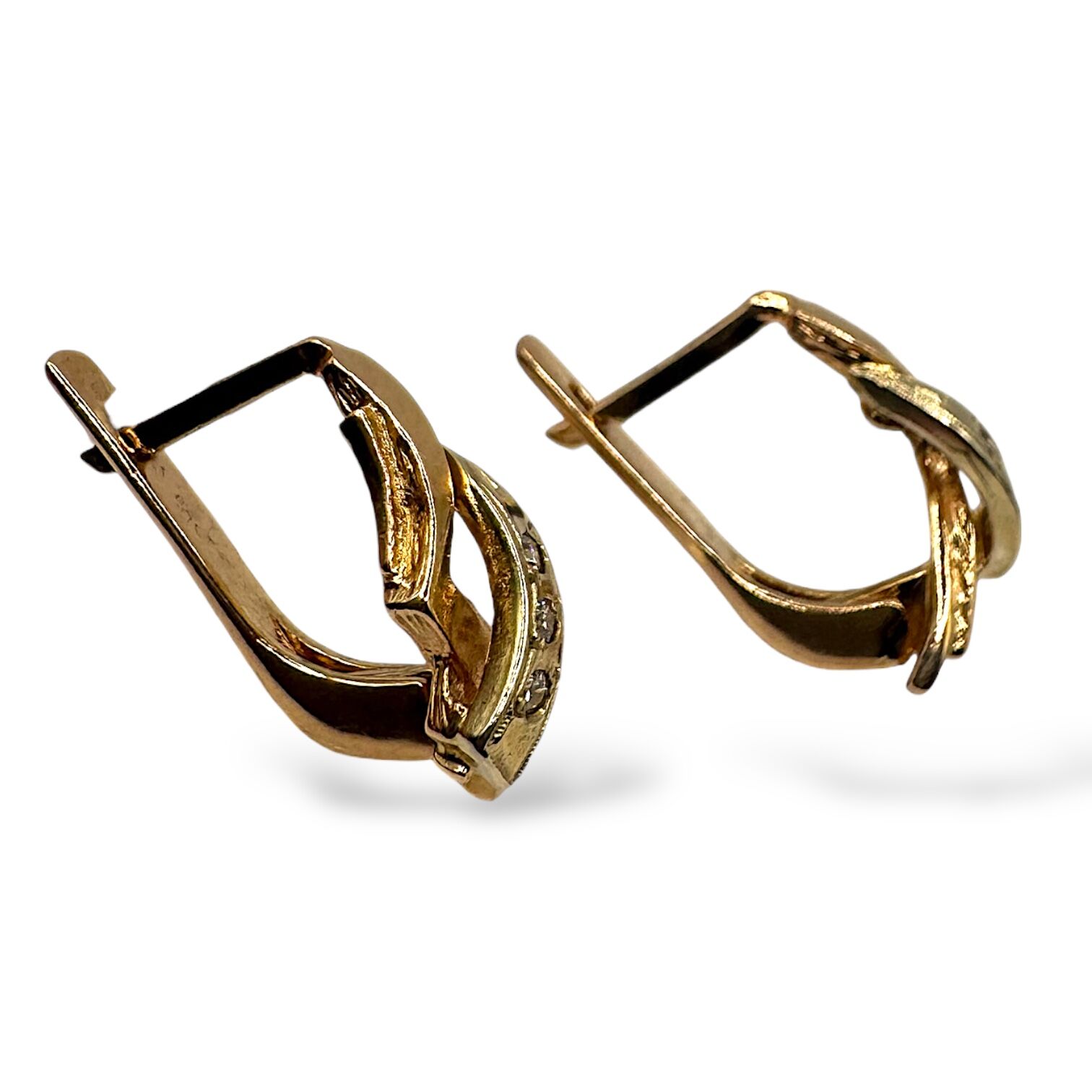 Золотые серьги с фианитами