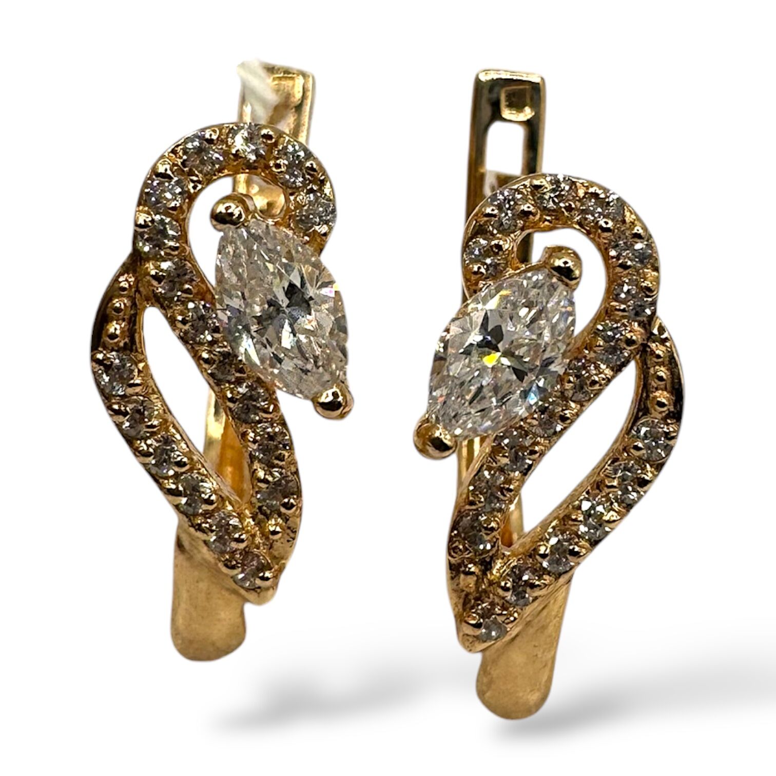 Золоті сережки з фіанітами