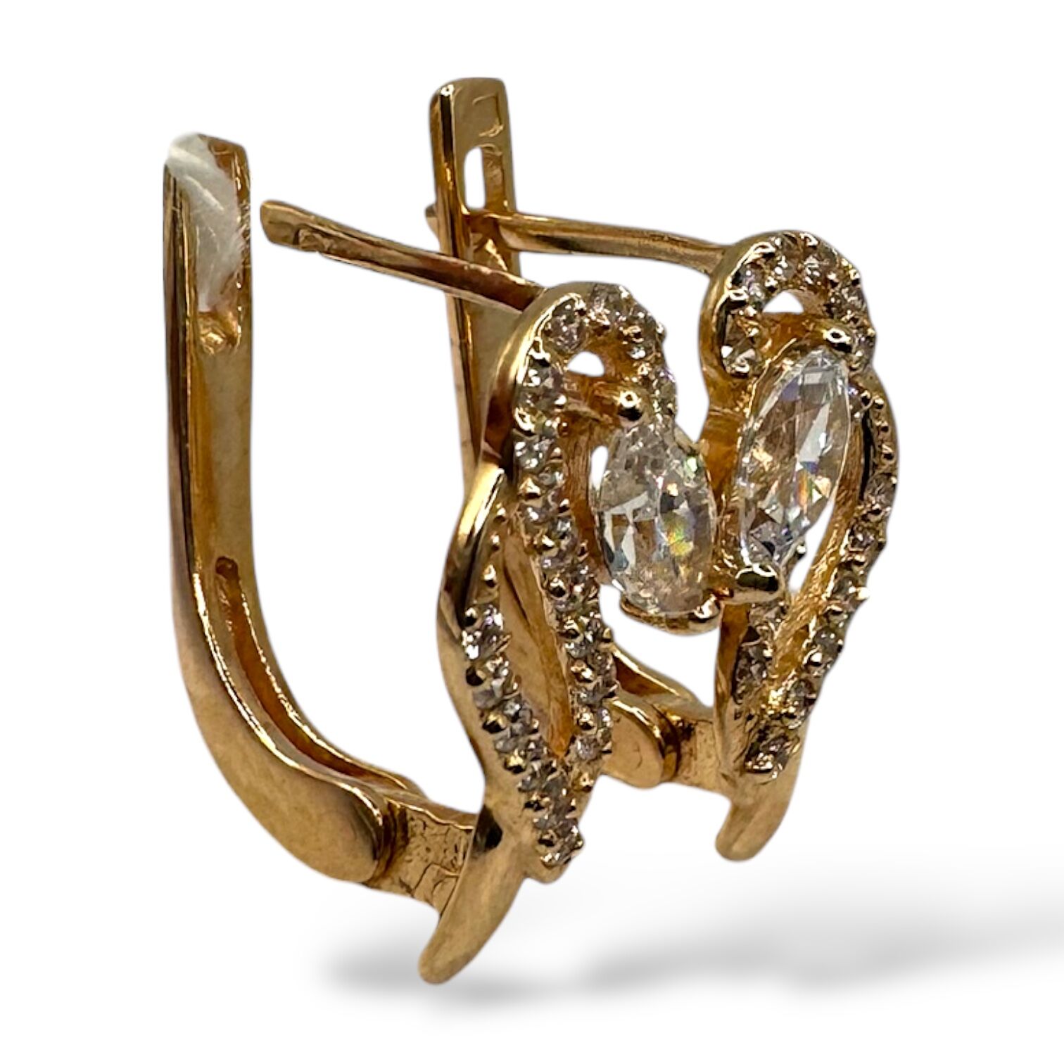 Золоті сережки з фіанітами