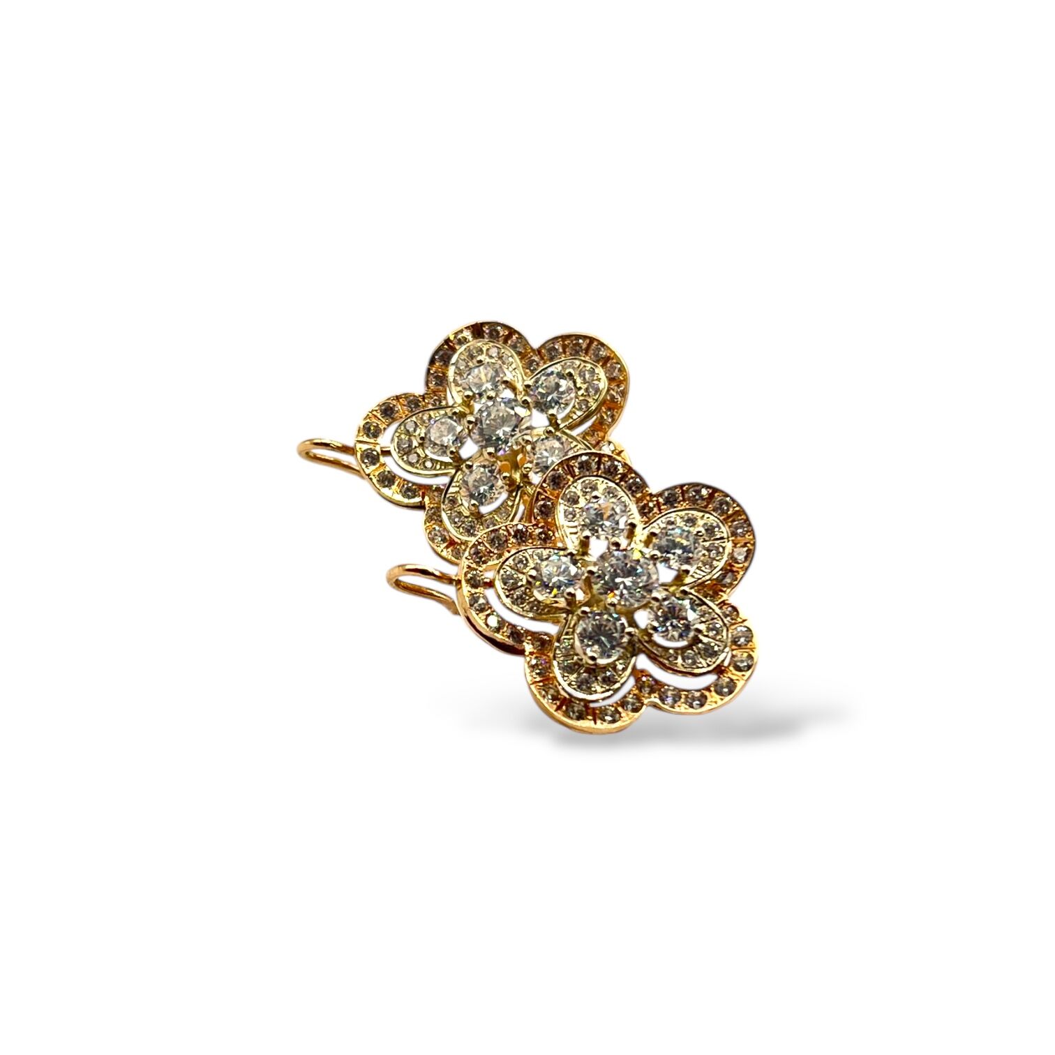 Золотые серьги с фианитами