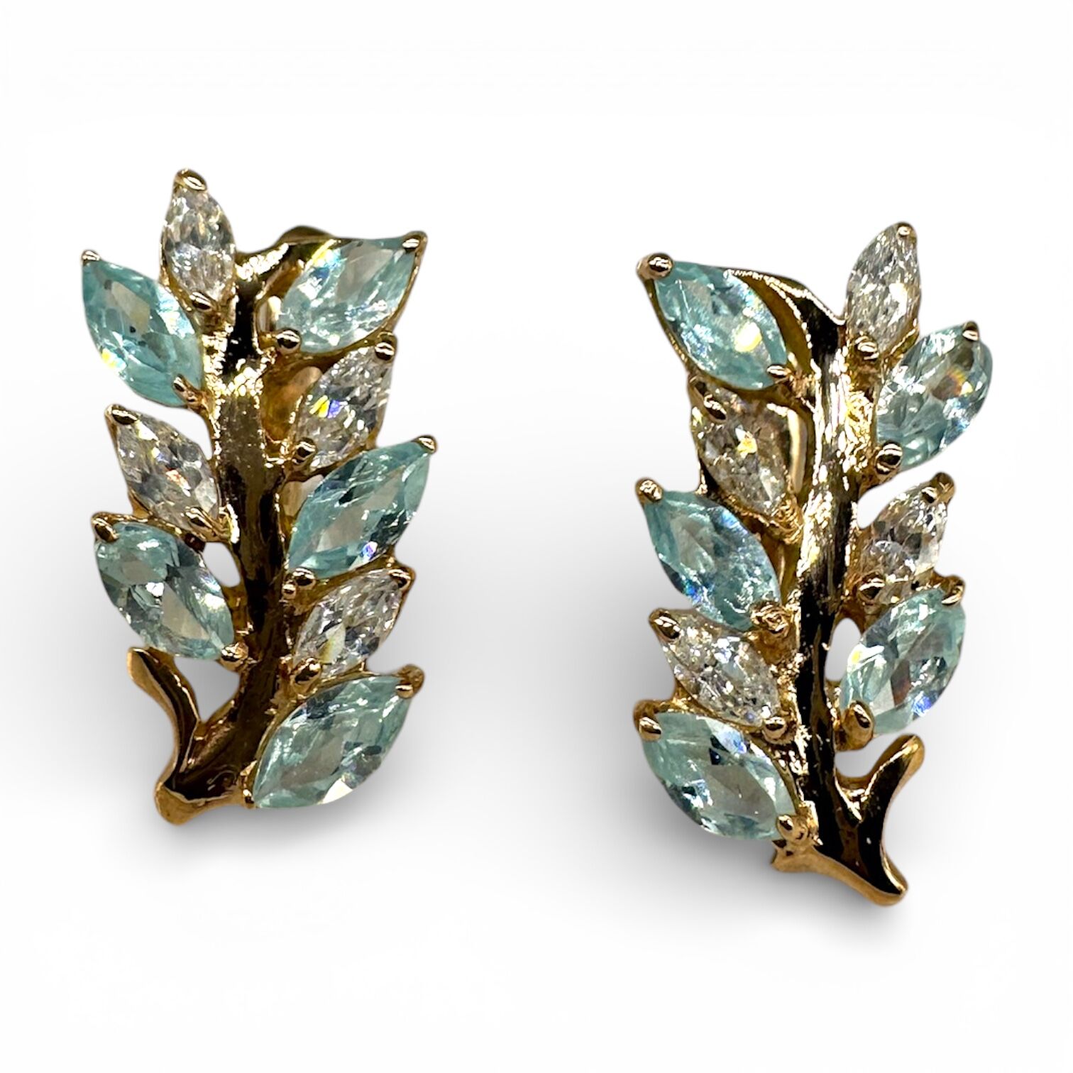 Золоті сережки з топазом