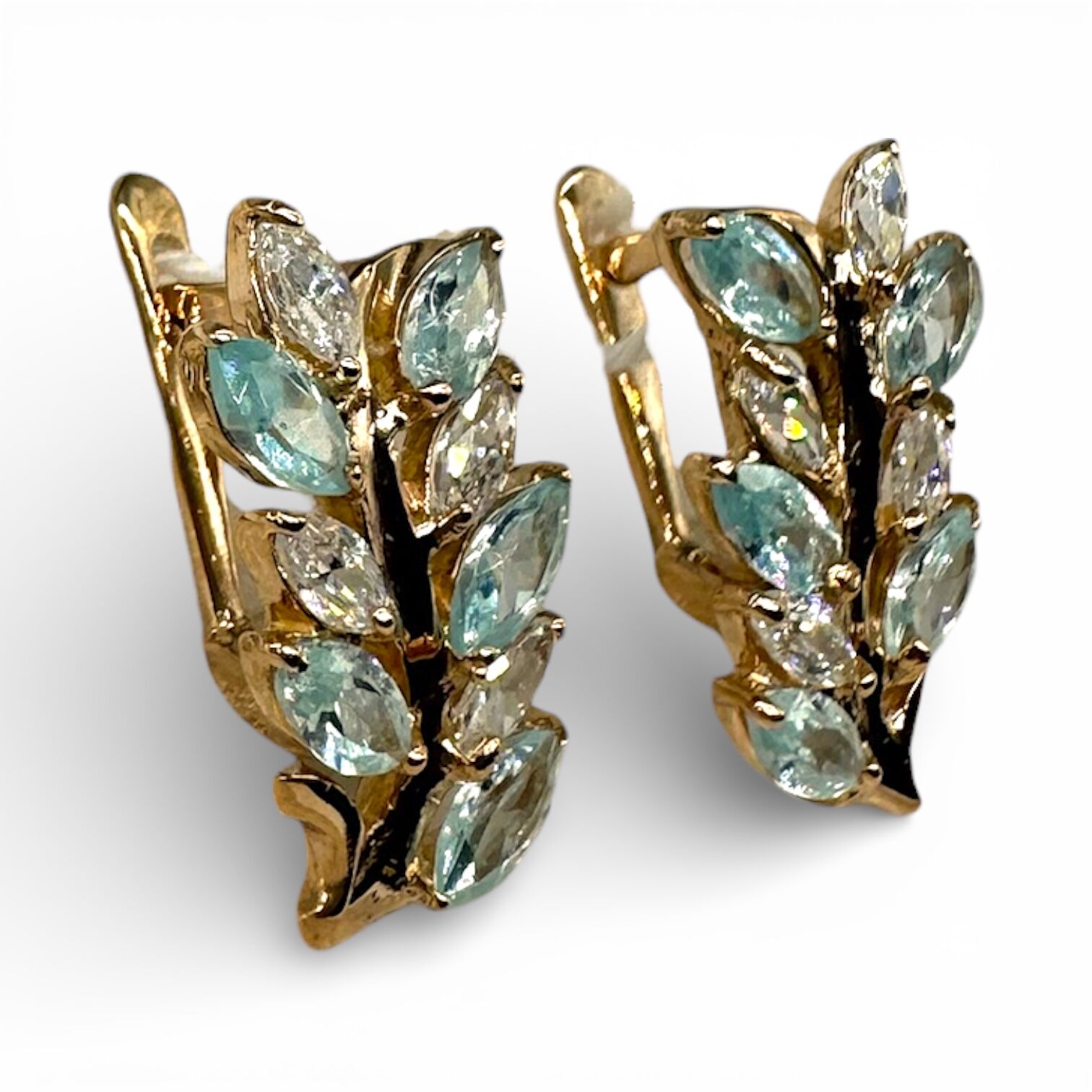 Золоті сережки з топазом