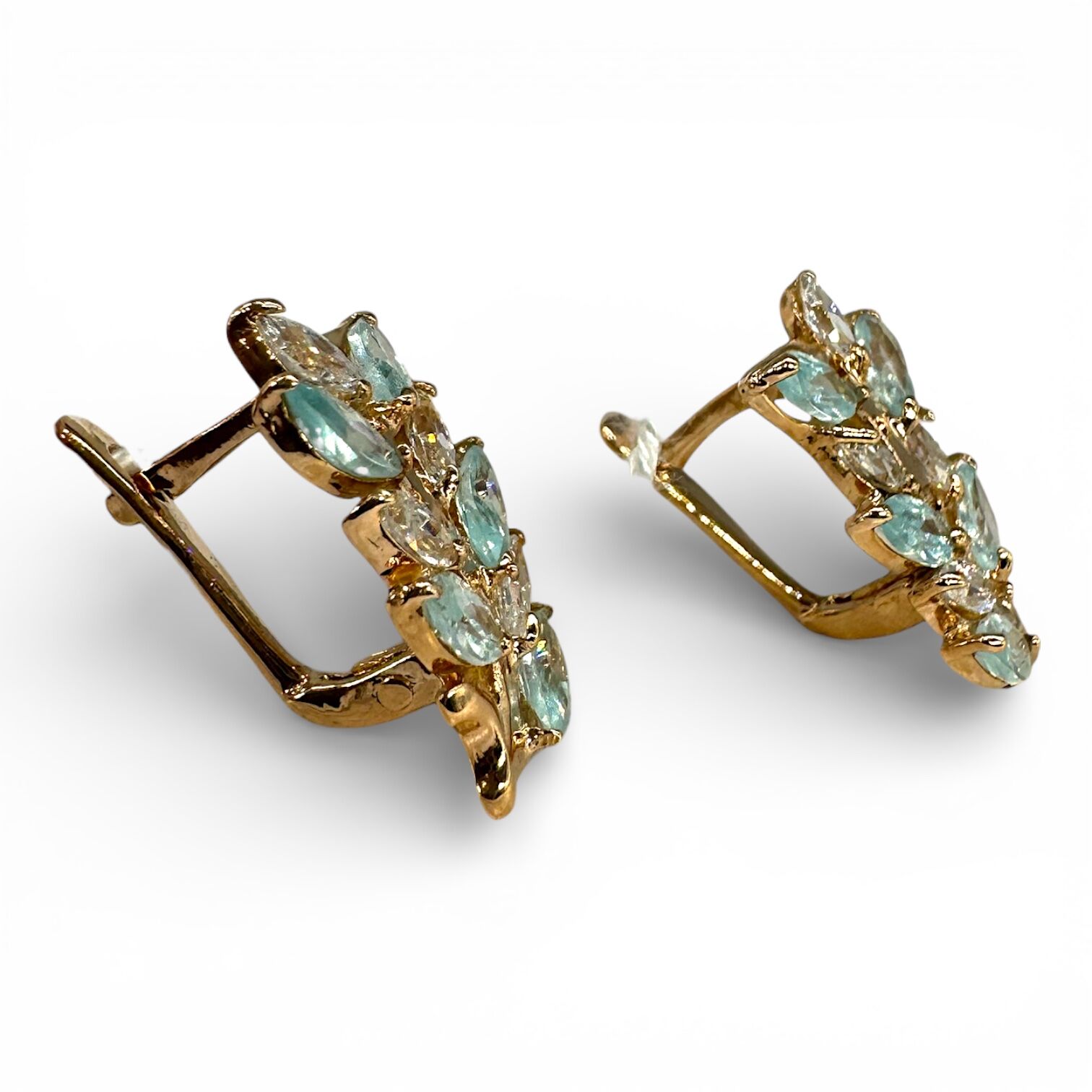 Золоті сережки з топазом