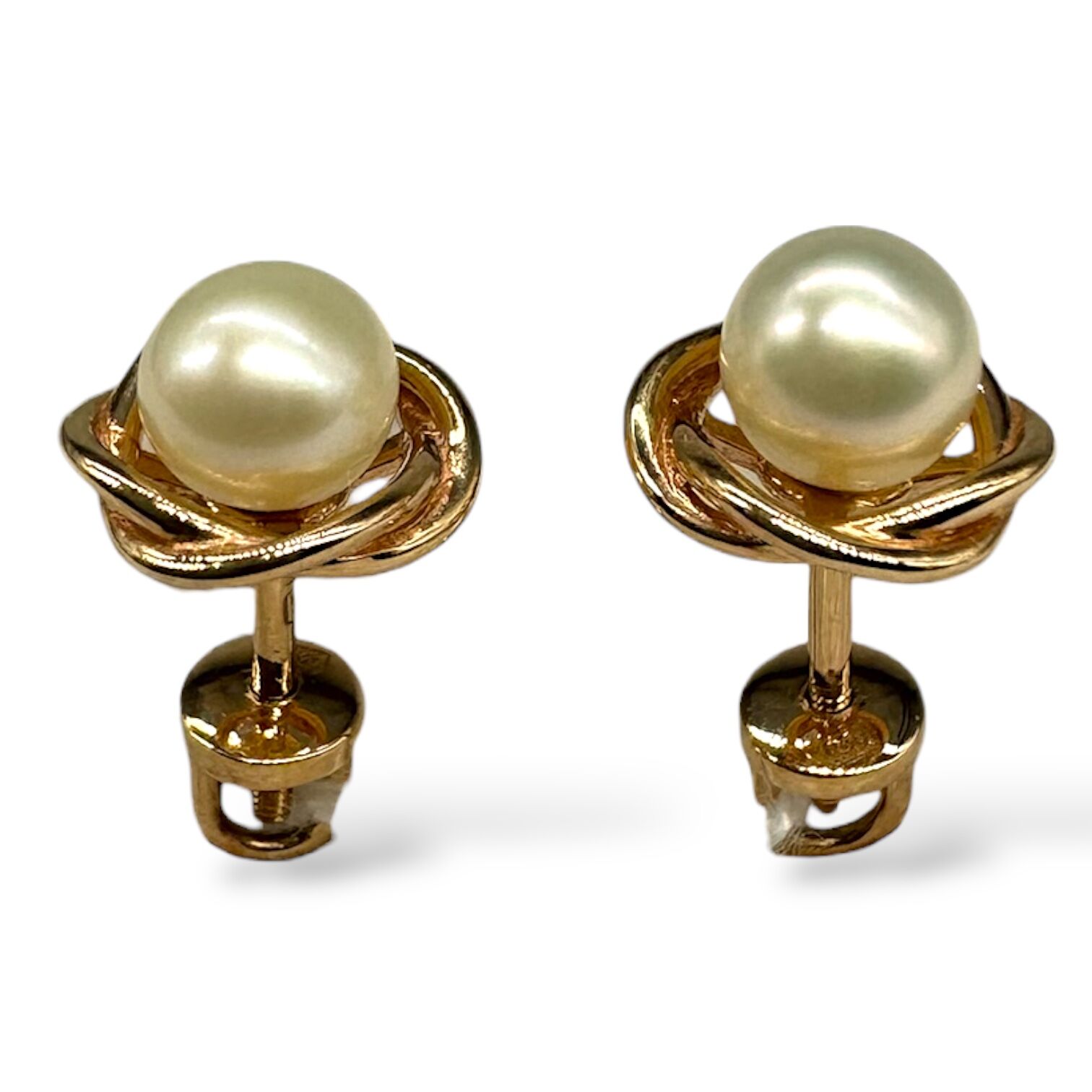 Золоті сережки з перлами