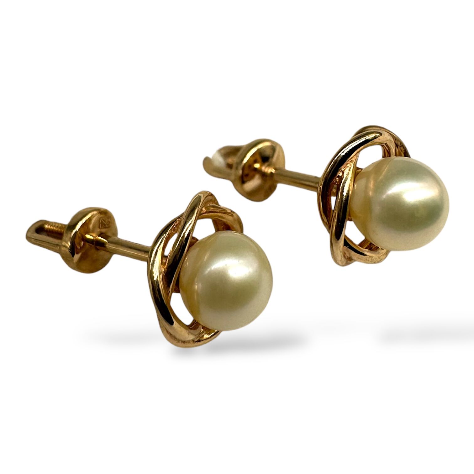 Золоті сережки з перлами
