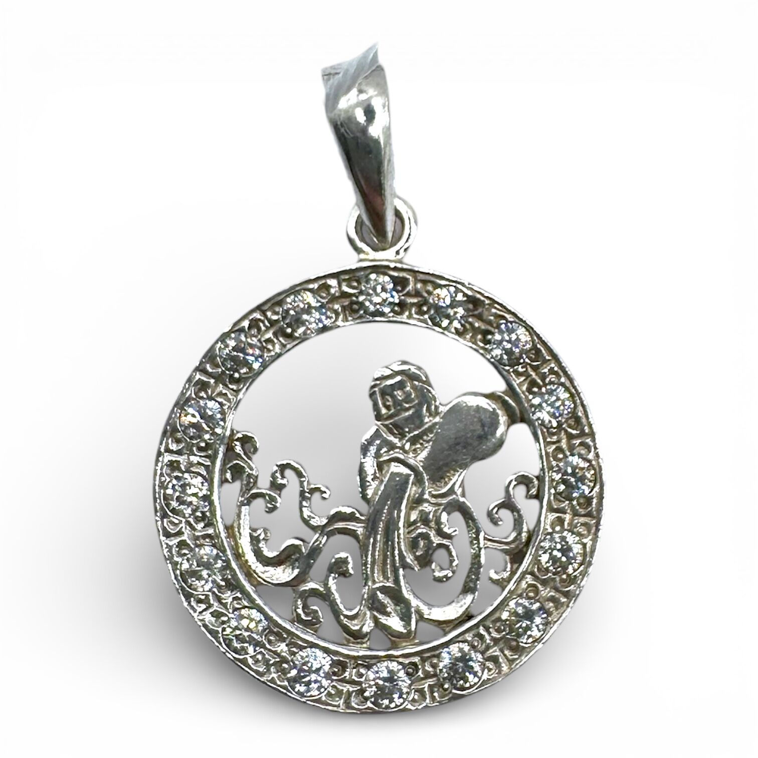 Срібна підвіска з фіанітами